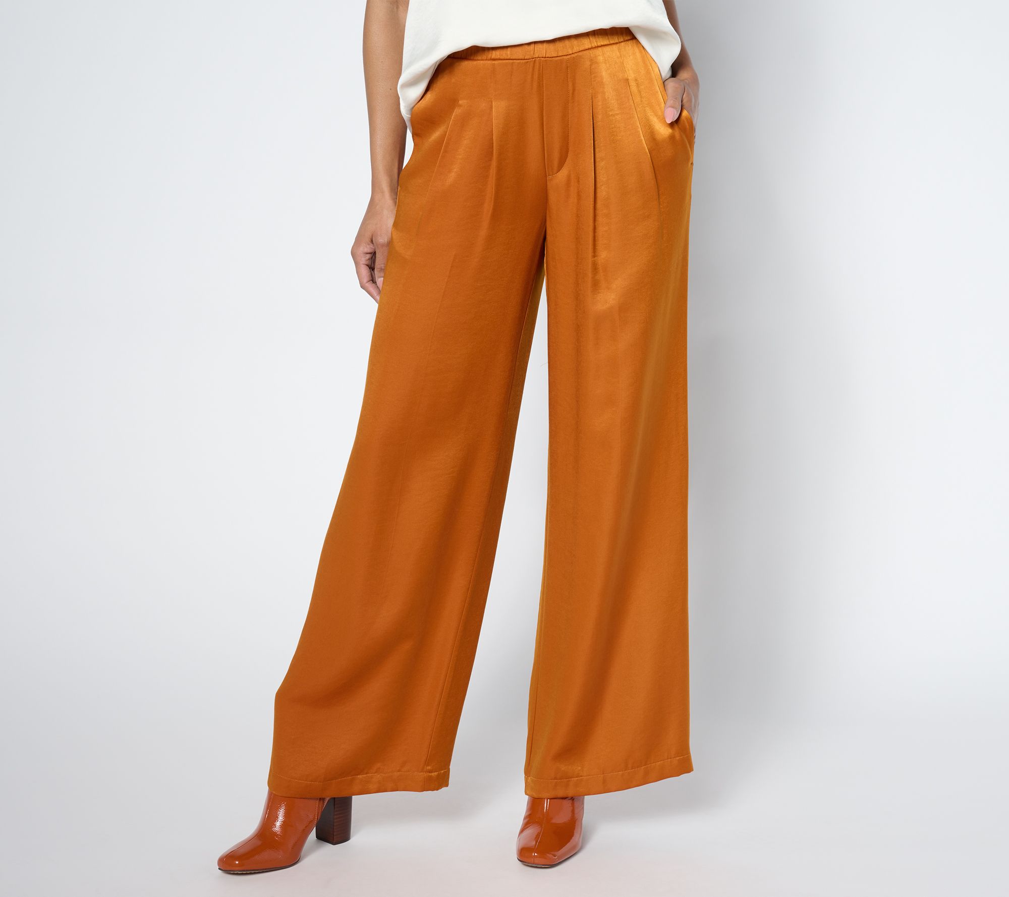 "As Is" Me by Jennie Garth Petite Pebble Satin Pant