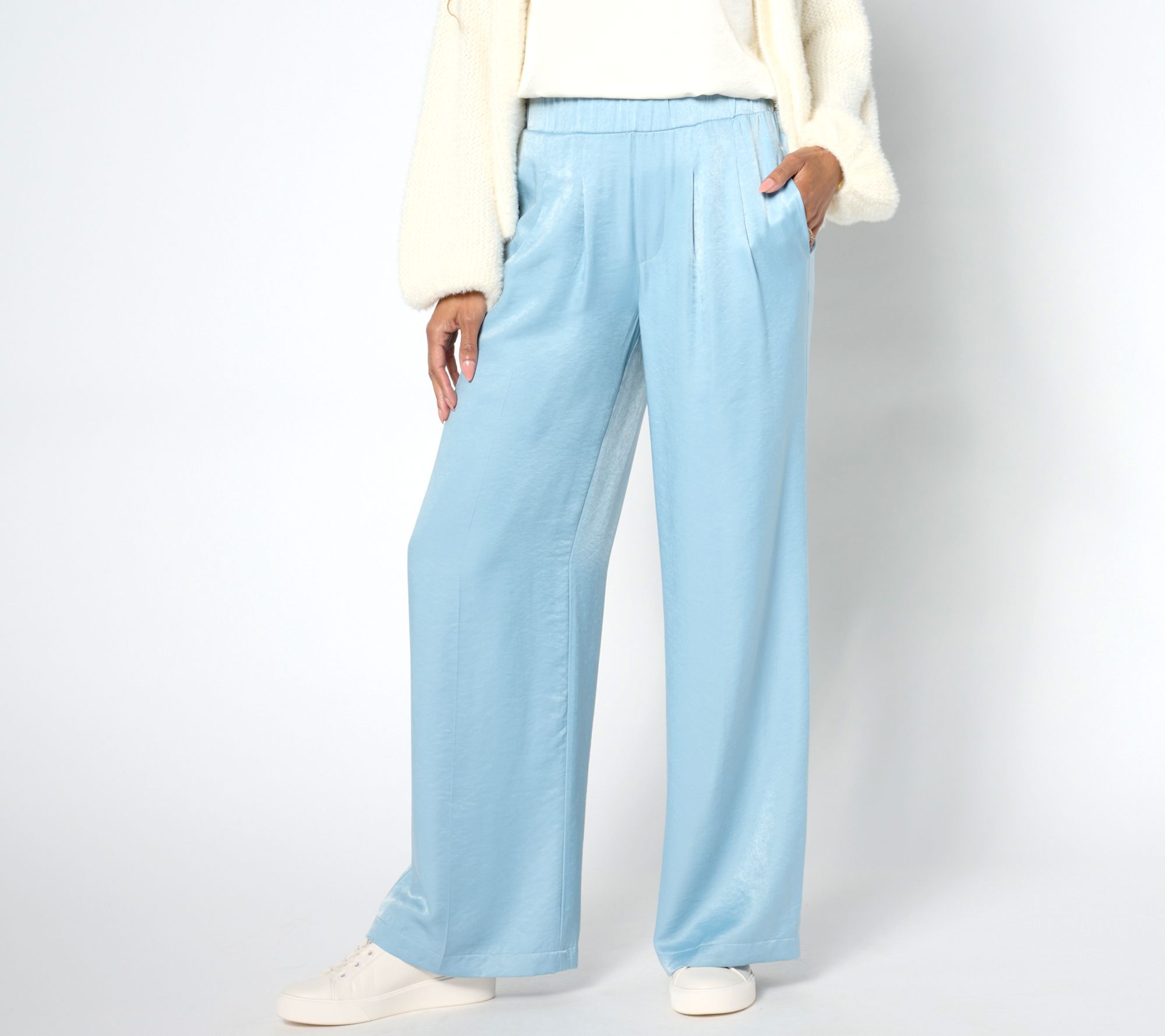 "As Is" Me by Jennie Garth Petite Pebble Satin Pant