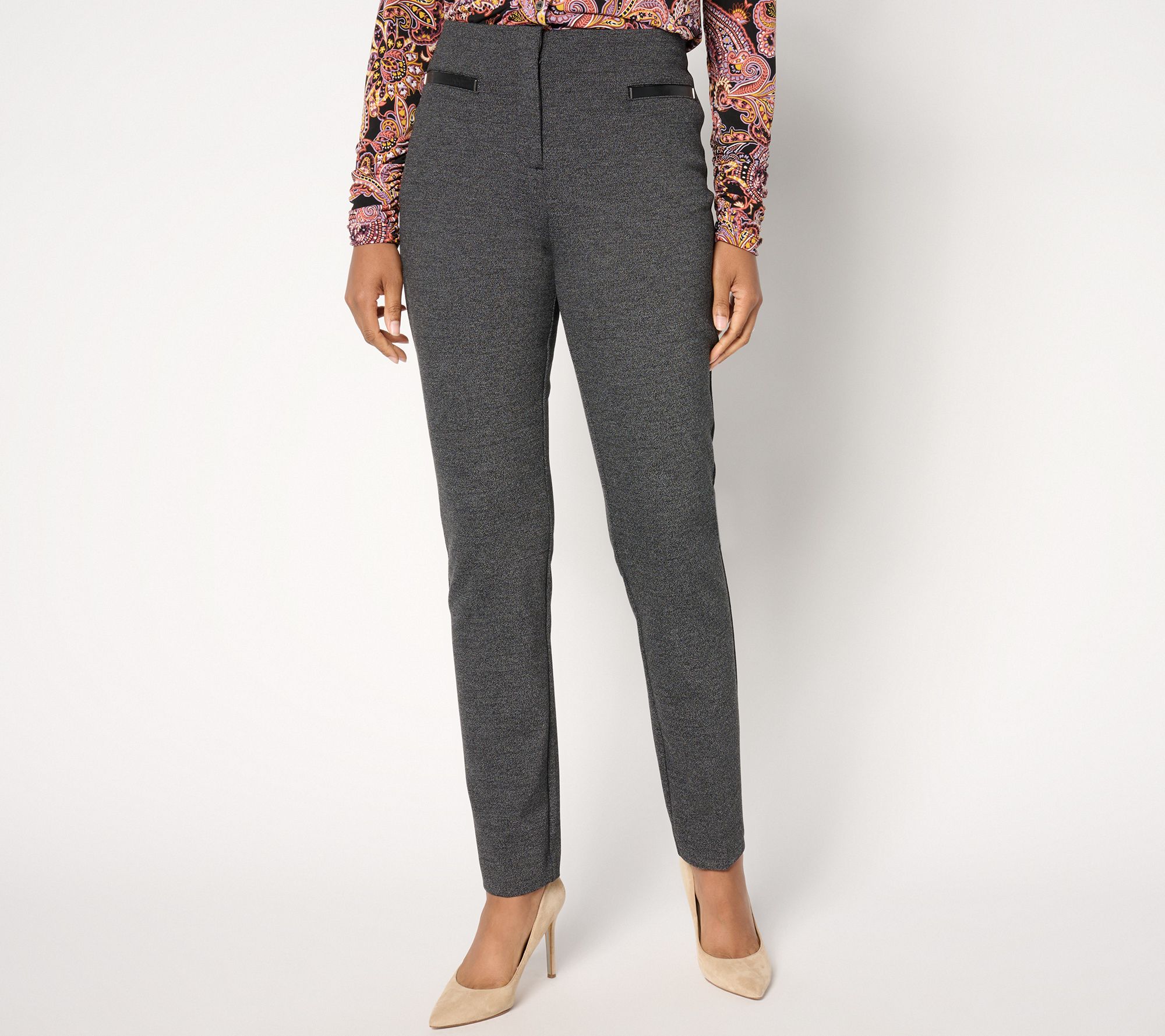 "As Is" Tailored by Susan Graver Petite Twill SlimLeg Trouser