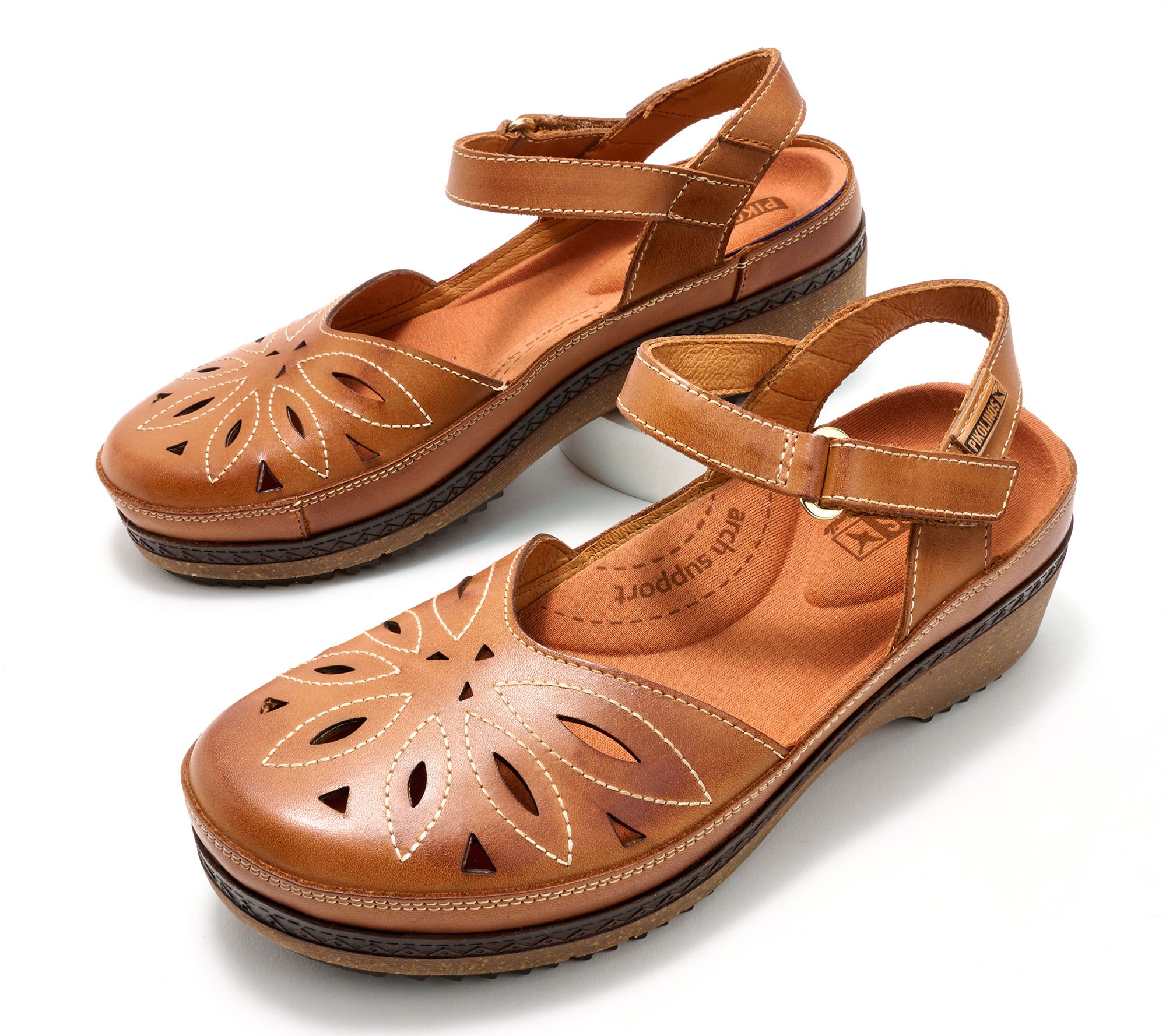 As Is Pikolinos Leather Closed Toe Sandals Biarritz