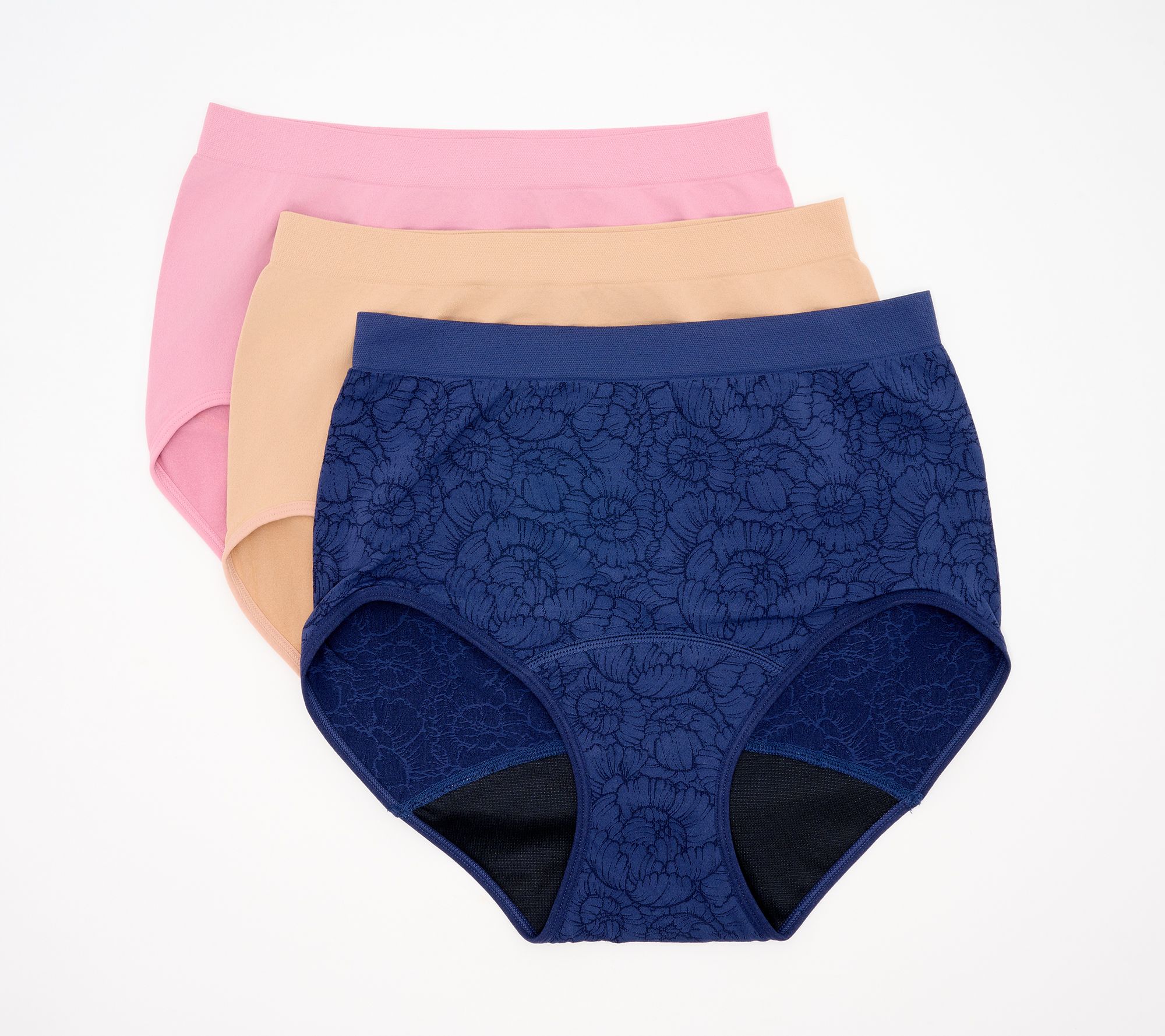 Breezies Smooth Curves Leak Protection Full Brief Panty Set of 3