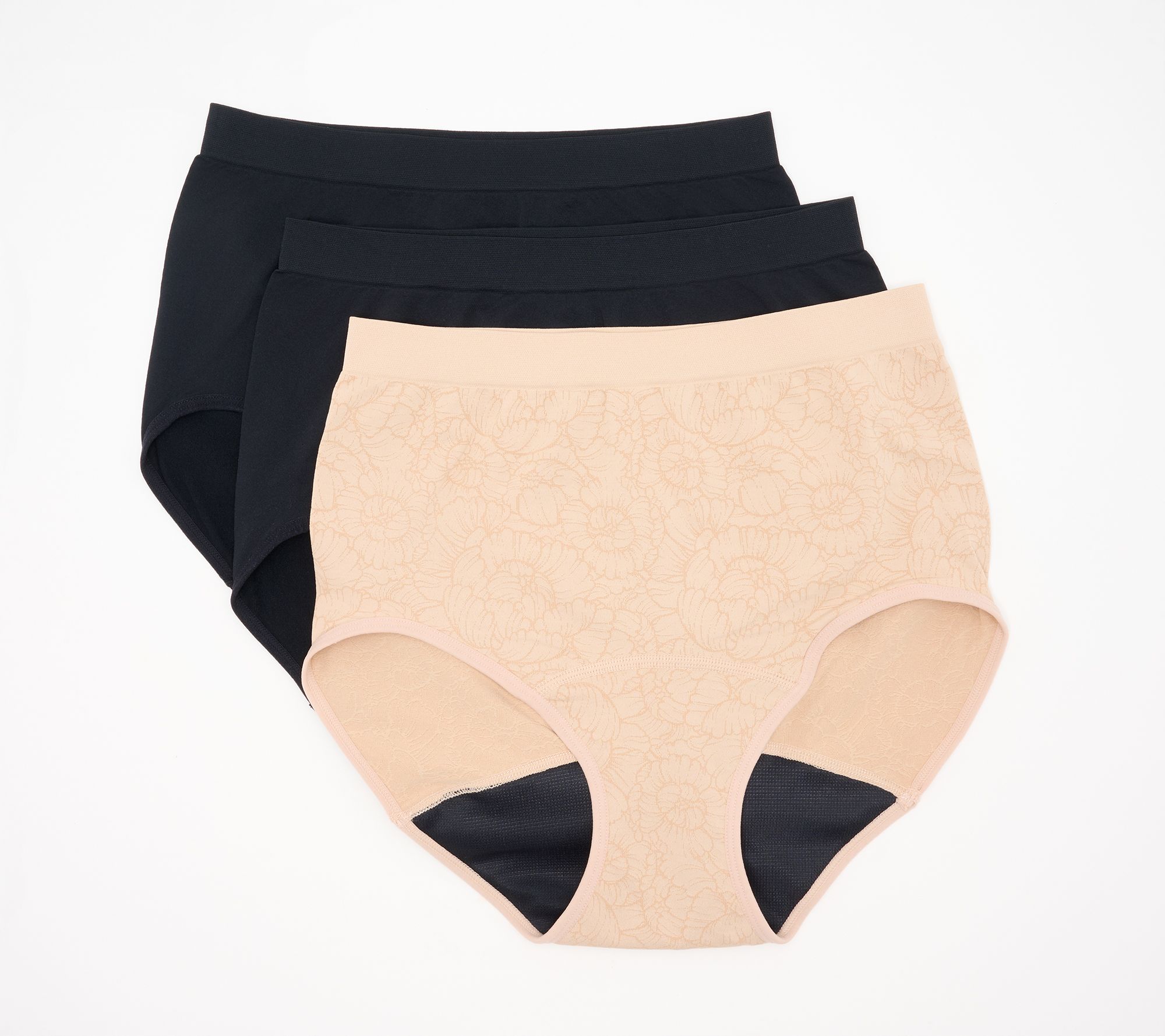 Breezies Smooth Curves Leak Protection Full Brief Panty Set of 3