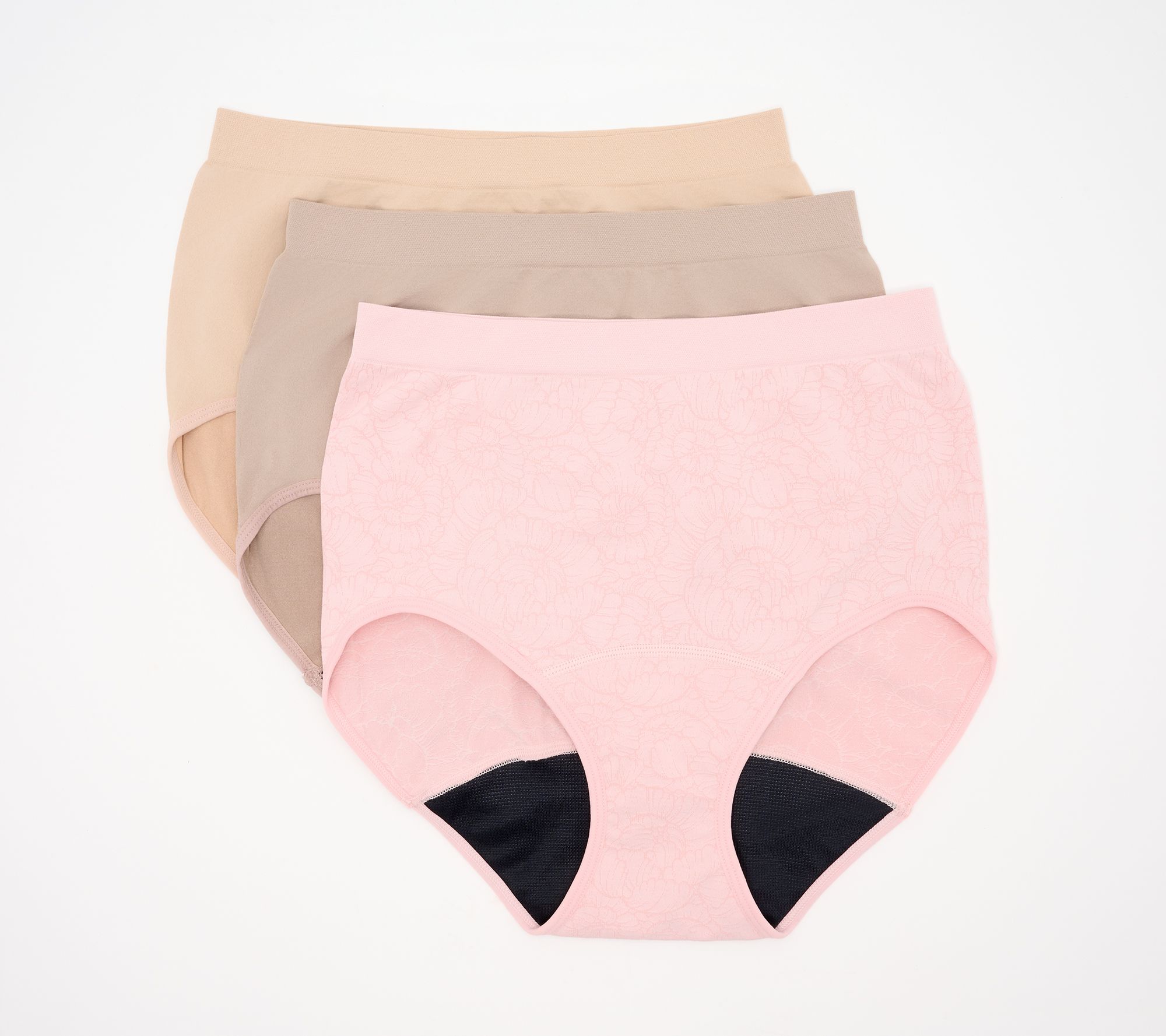 Breezies Smooth Curves Leak Protection Full Brief Panty Set of 3