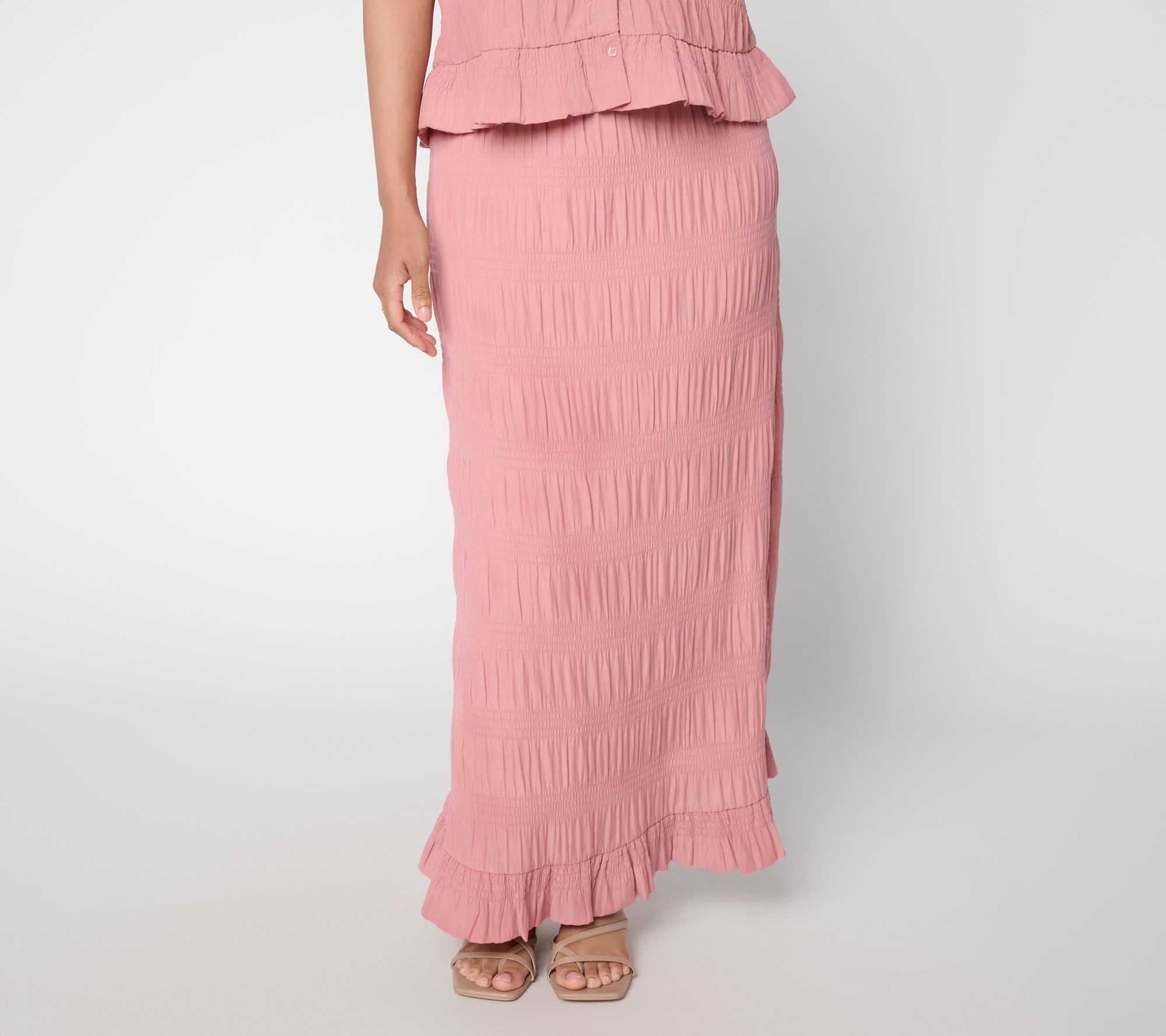 Me by Jennie Garth Petite Smocked Southampton Maxi Skirt