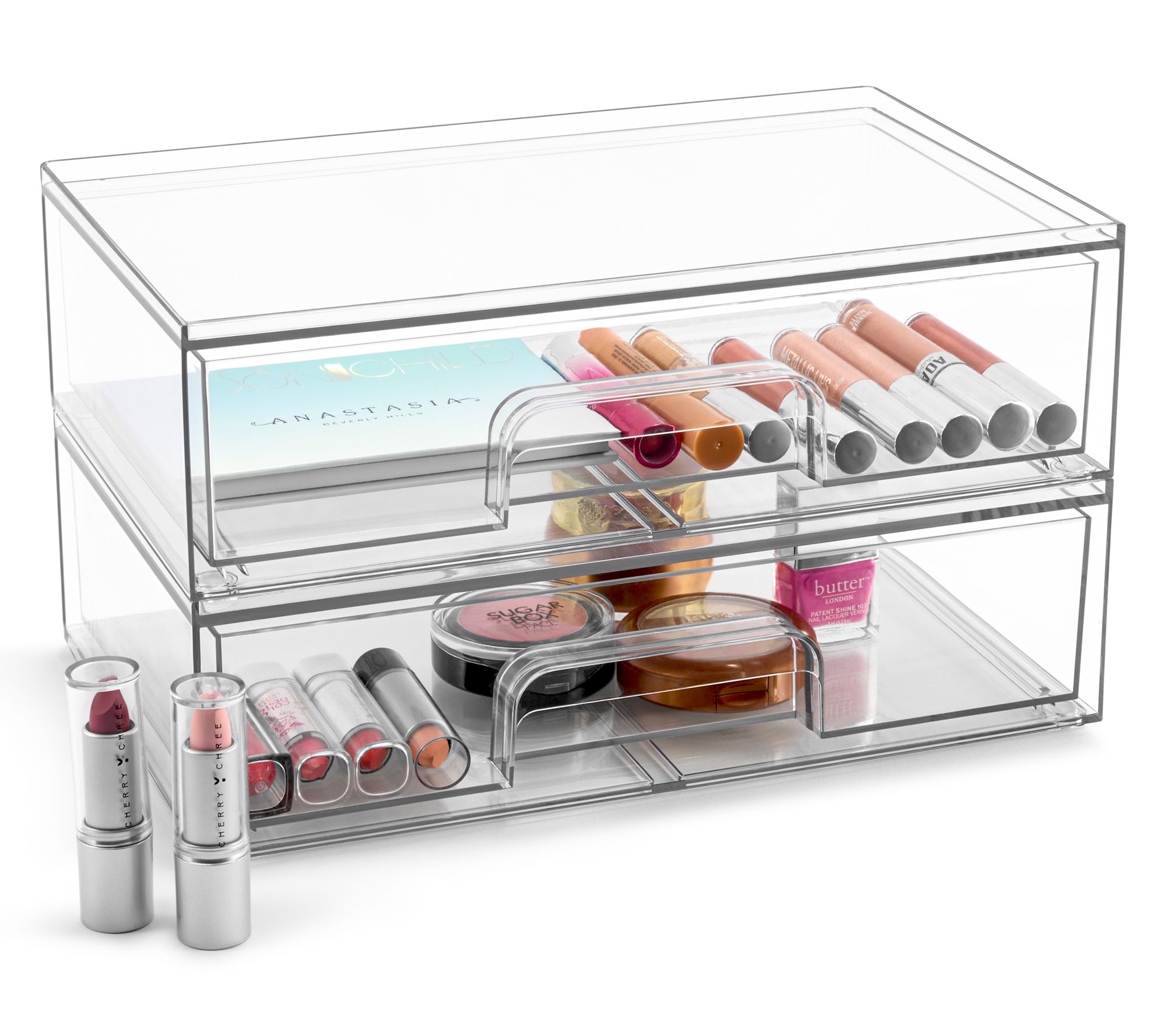 Sorbus Storage Containers with Pull-Out Drawers- 2 Pack,Wide