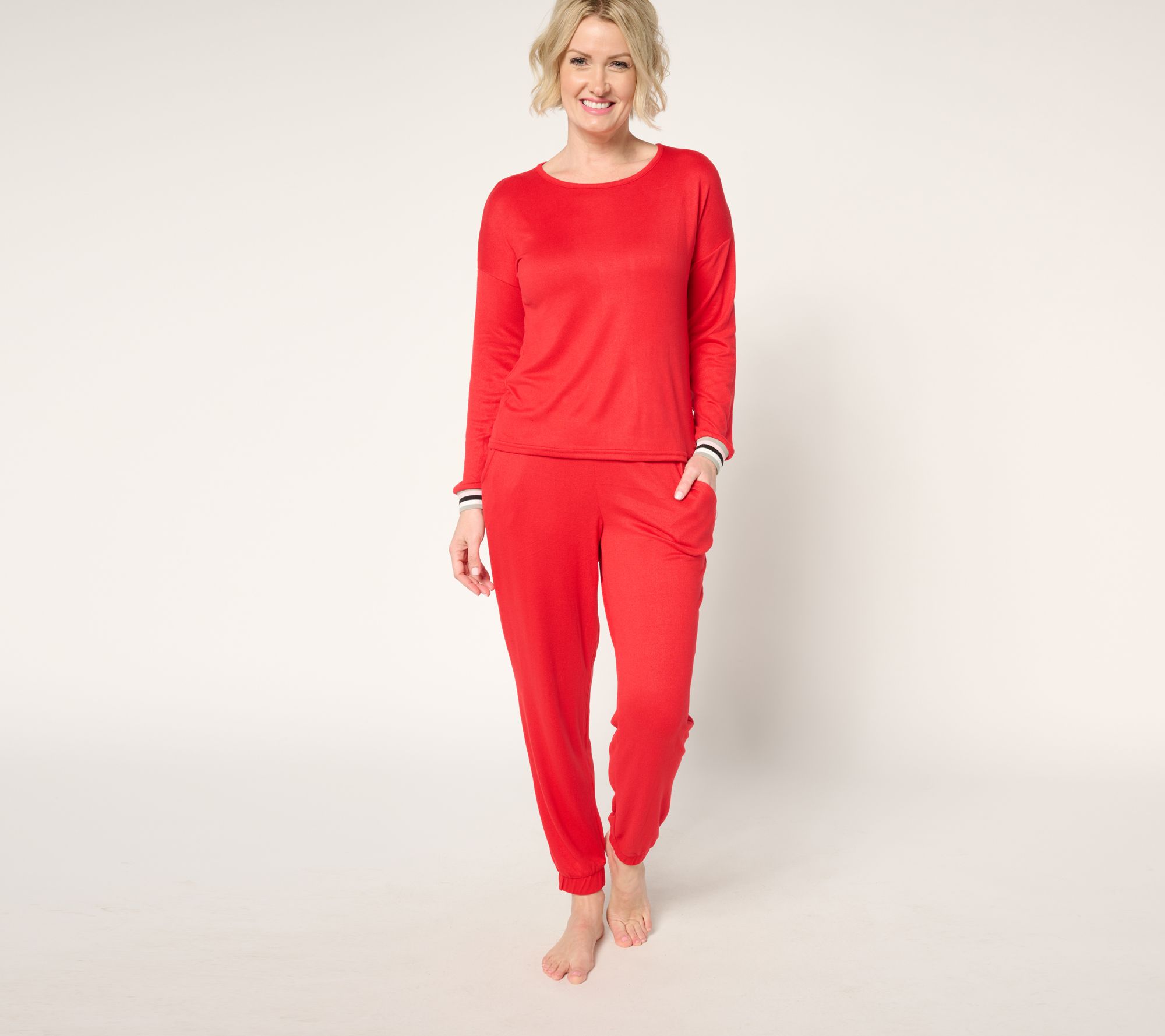 "As Is" MUK LUKS Butterknit Crew Neck and Jogger Lounge Set