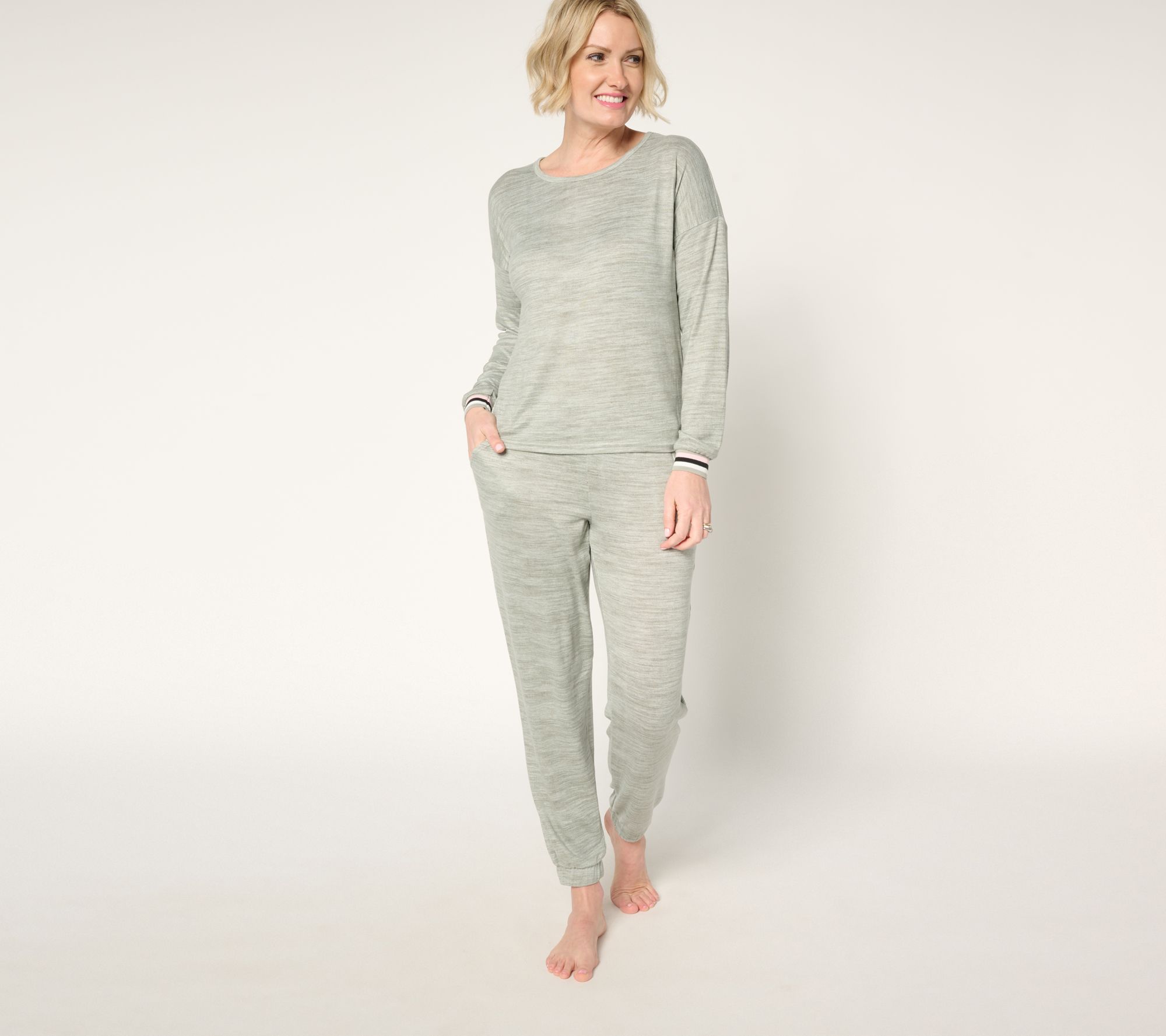 "As Is" MUK LUKS Butterknit Crew Neck and Jogger Lounge Set