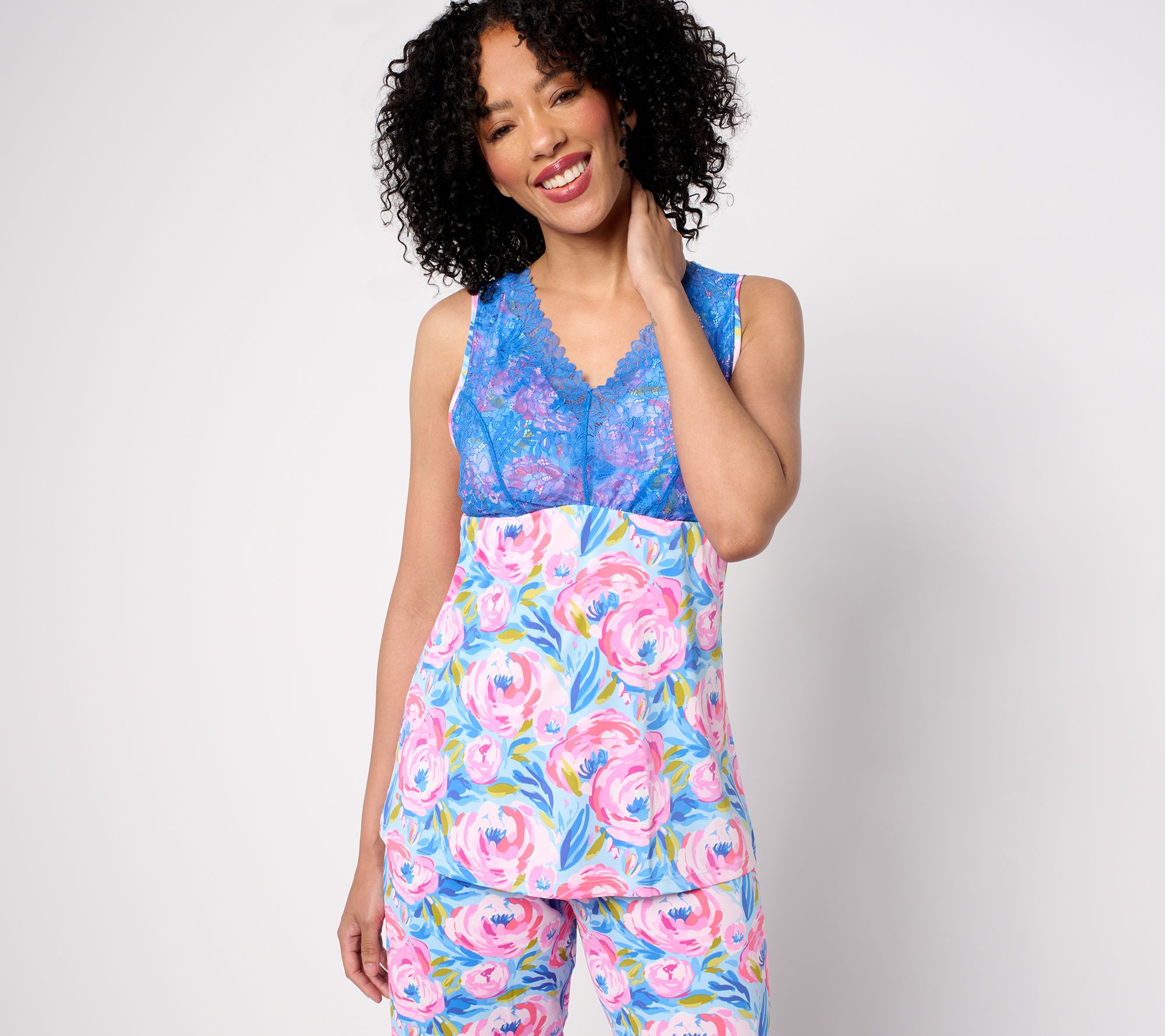 "As Is" Breezies Lounge Lace Camisole with Built-in Bra