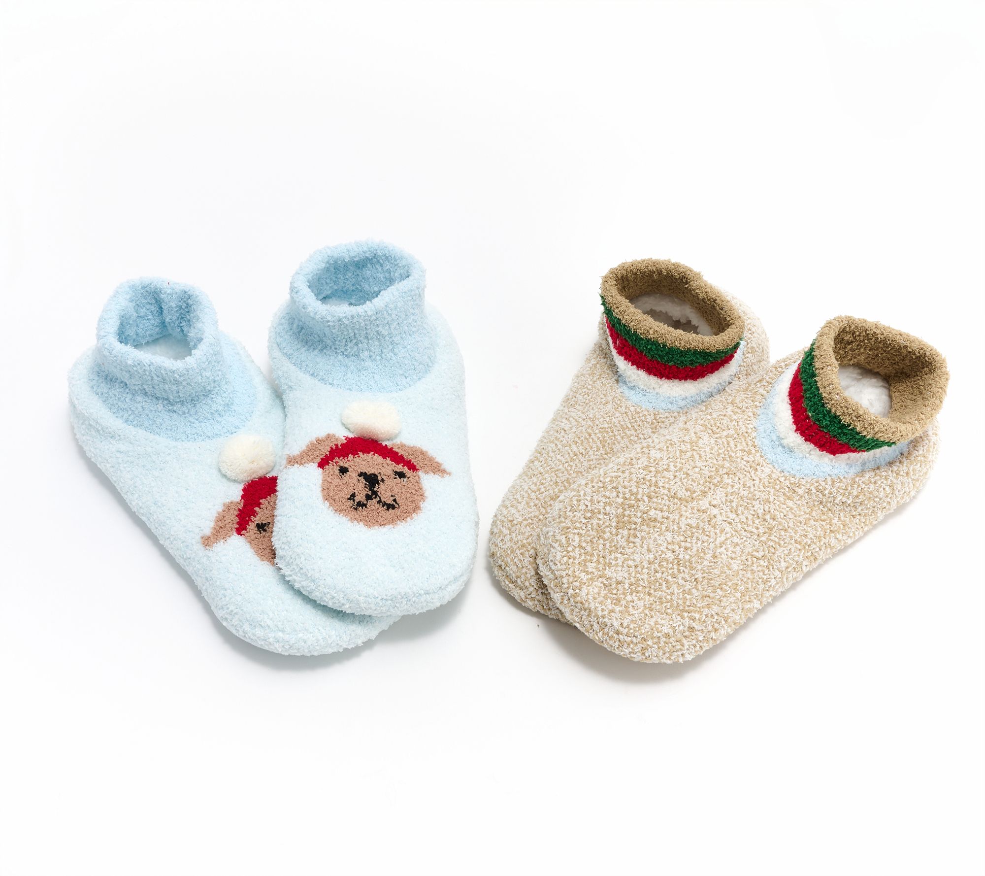MUK LUKS Set of 2 Vitamin E Infused Festive Booties