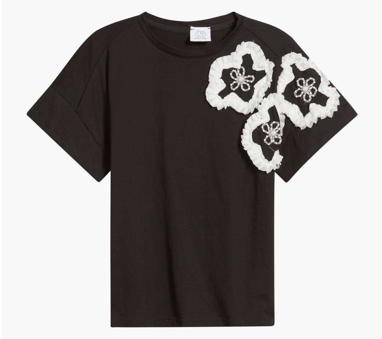 NIKKI LUND Celine 3D Floral Tee Shirt
