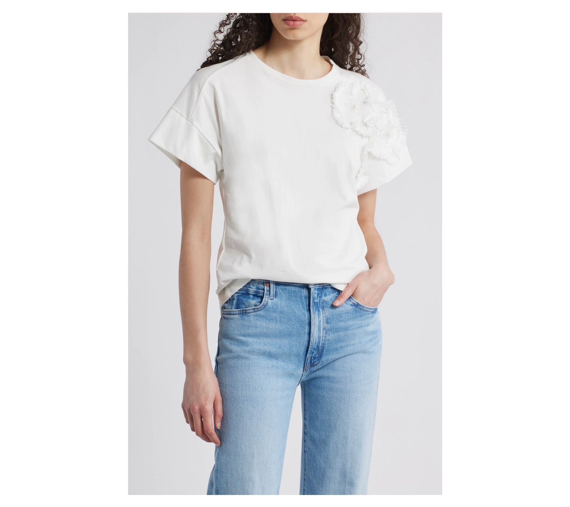 NIKKI LUND Celine 3D Floral Tee Shirt