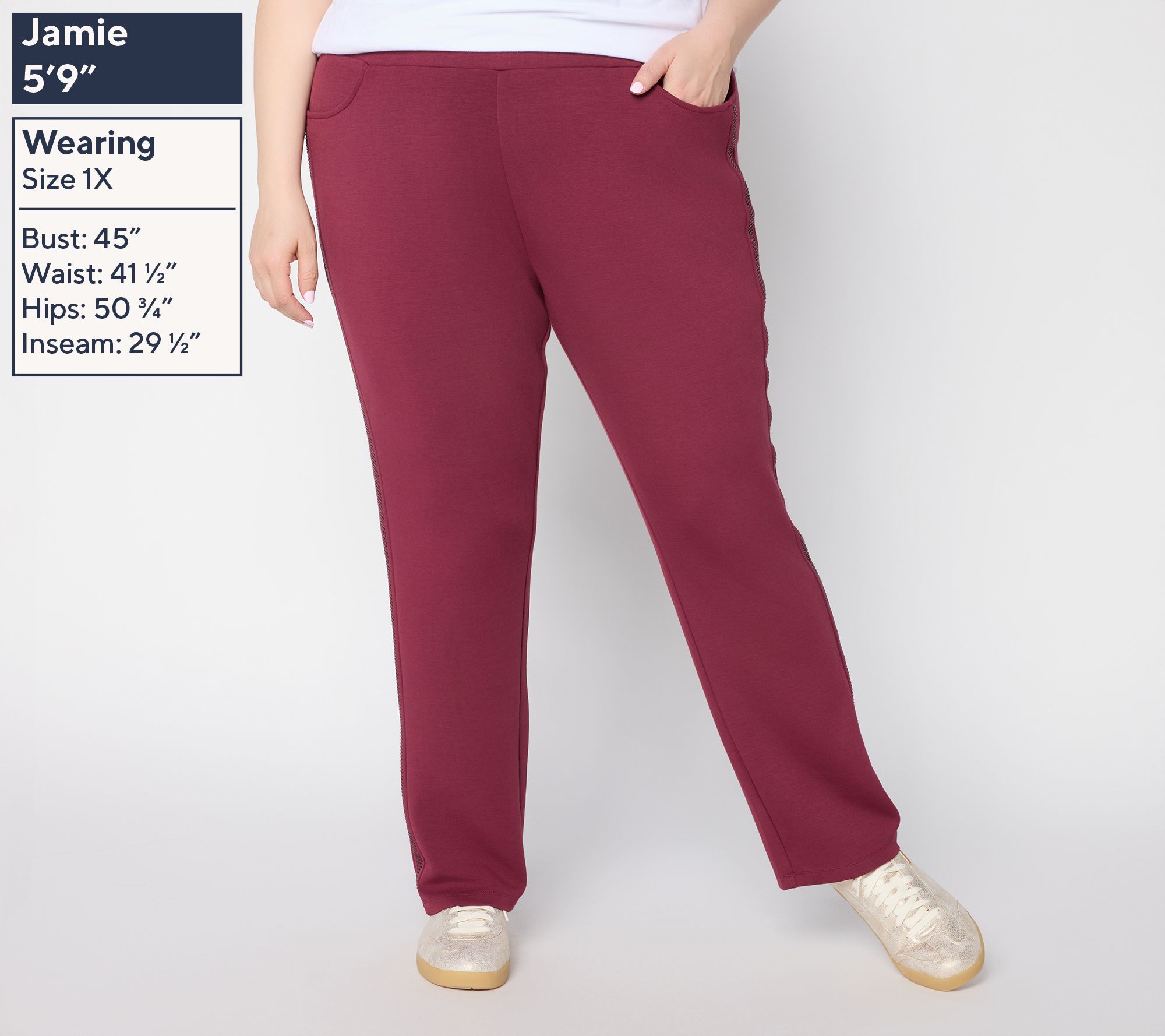 Belle ˖⋆　1002 Belle by Kim Gravel Tall ScubaLuxe Sparkle Pants - QVC.com