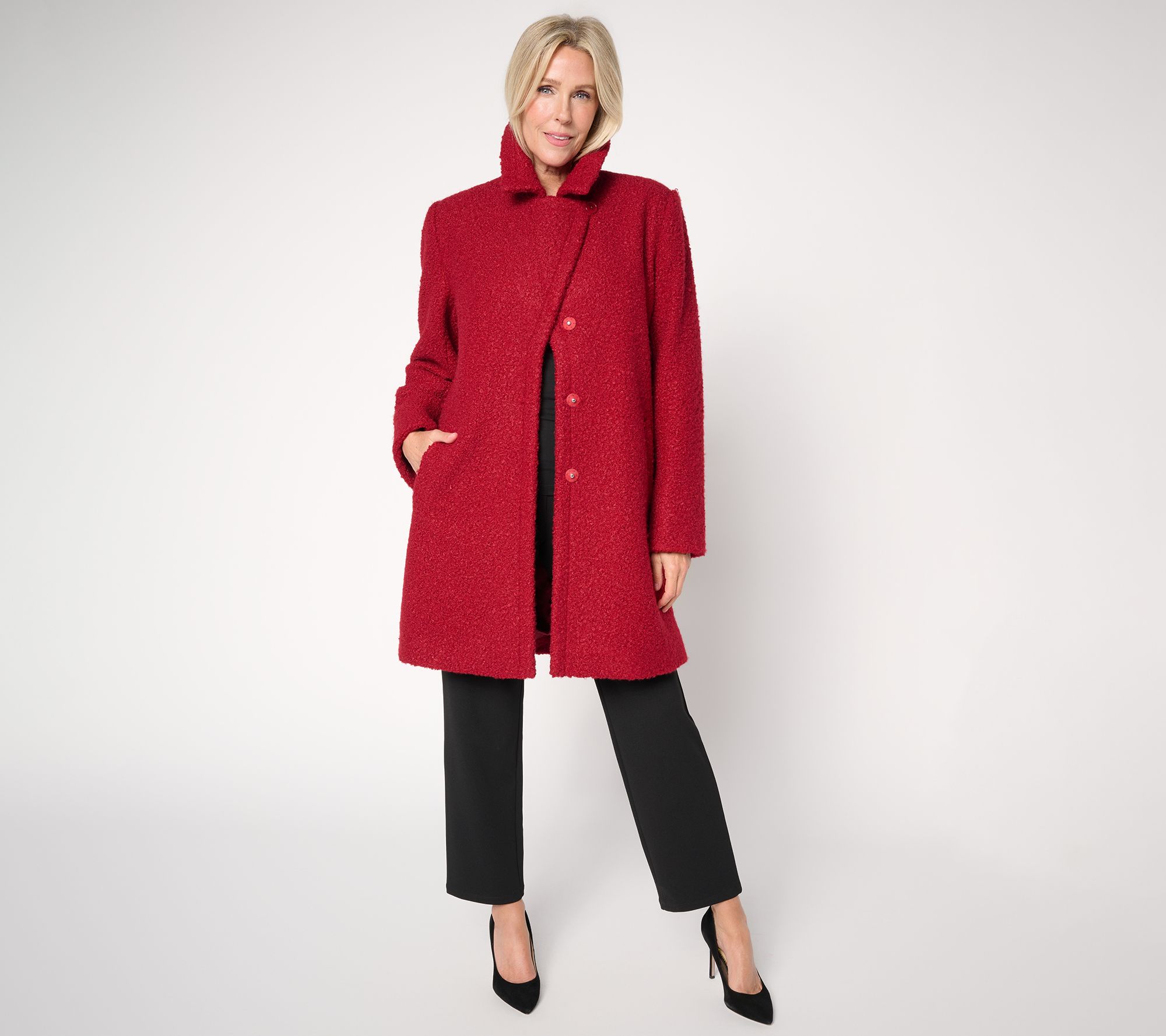 Dennis Basso Petite Everyday Teddy Coat with Snaps