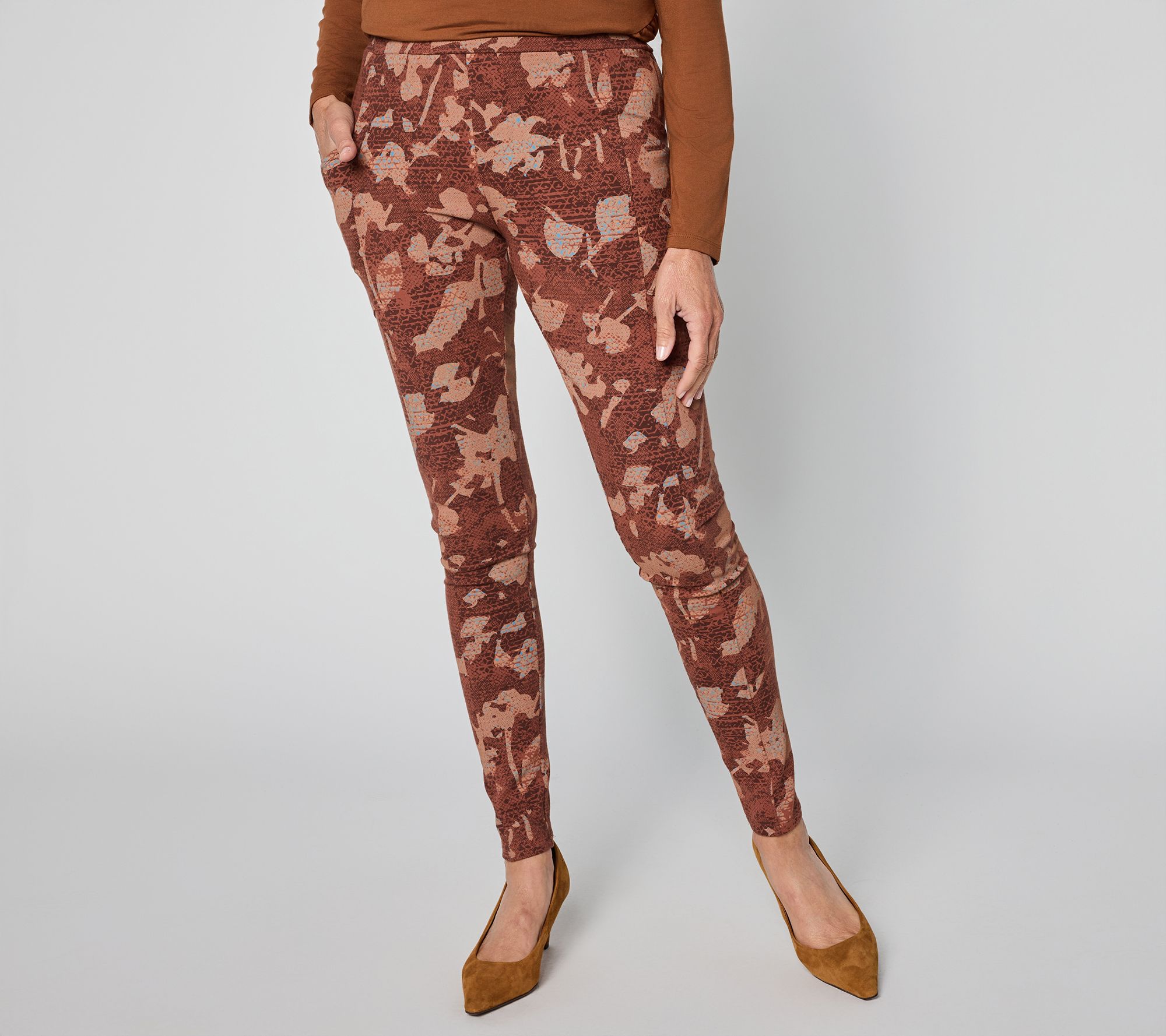 LOGO Layers by Lori Goldstein Regular Printed Leggings with Pockets