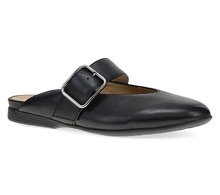 Dansko Lotus Black Nappa Leather Mule