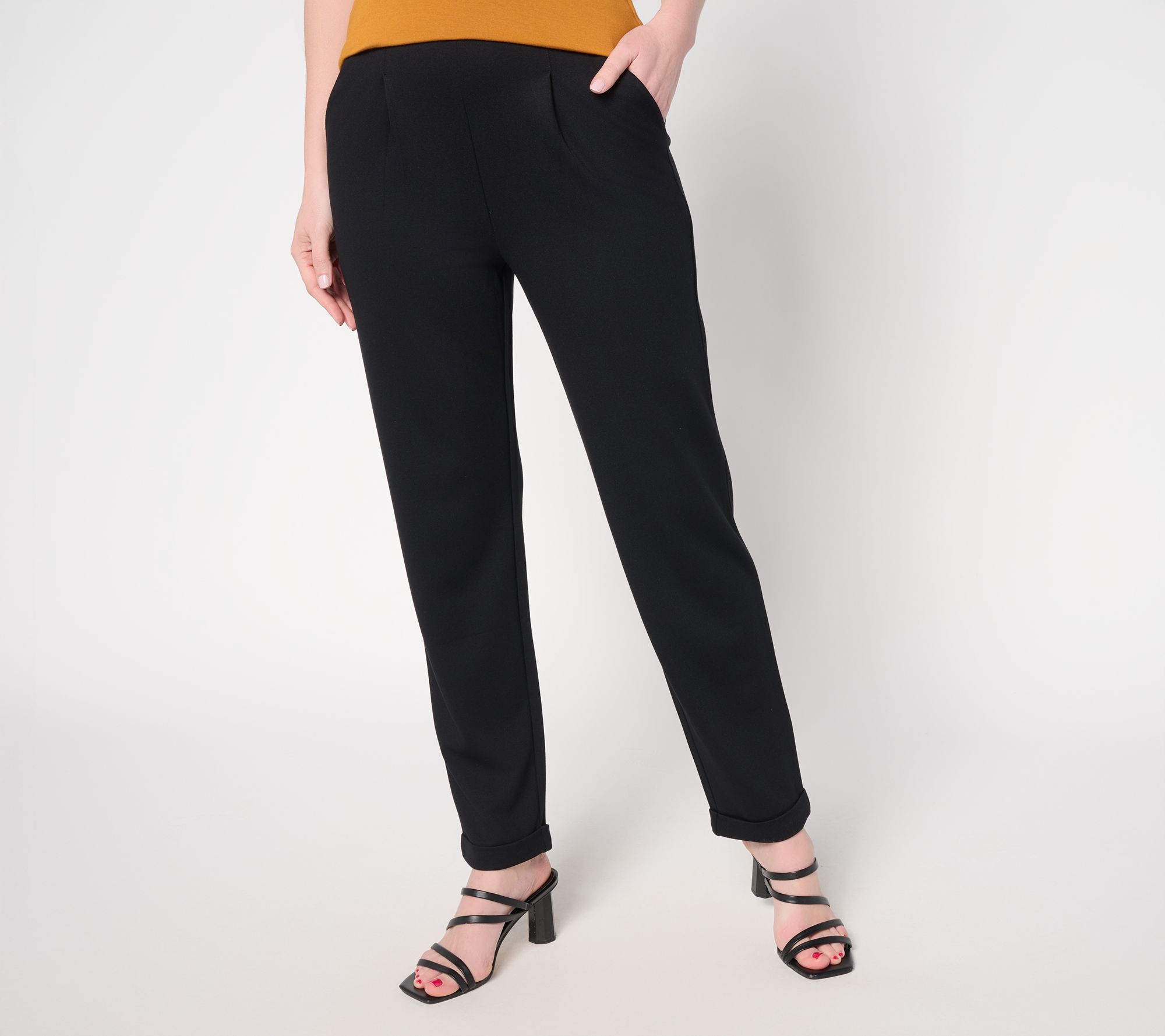 "As Is" Joan Rivers Petite Tapered Ankle Ponte Pants