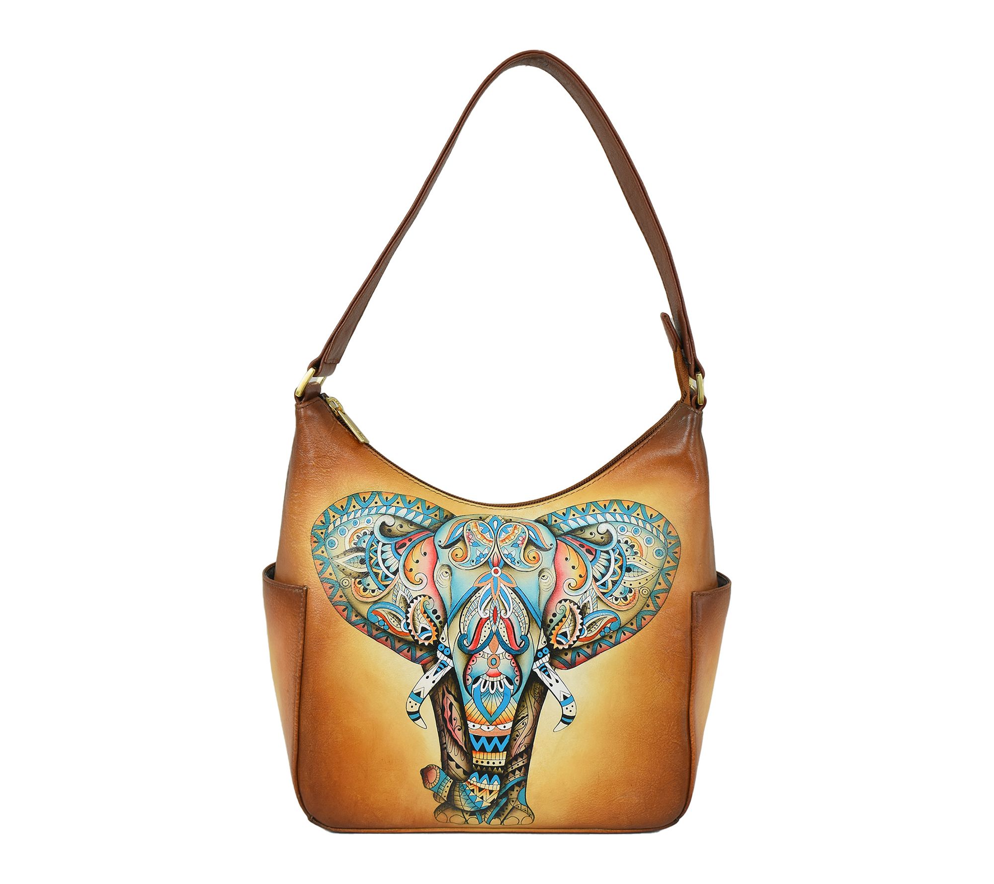 Anushcka Painted Leather Classic Hobo With SidePockets