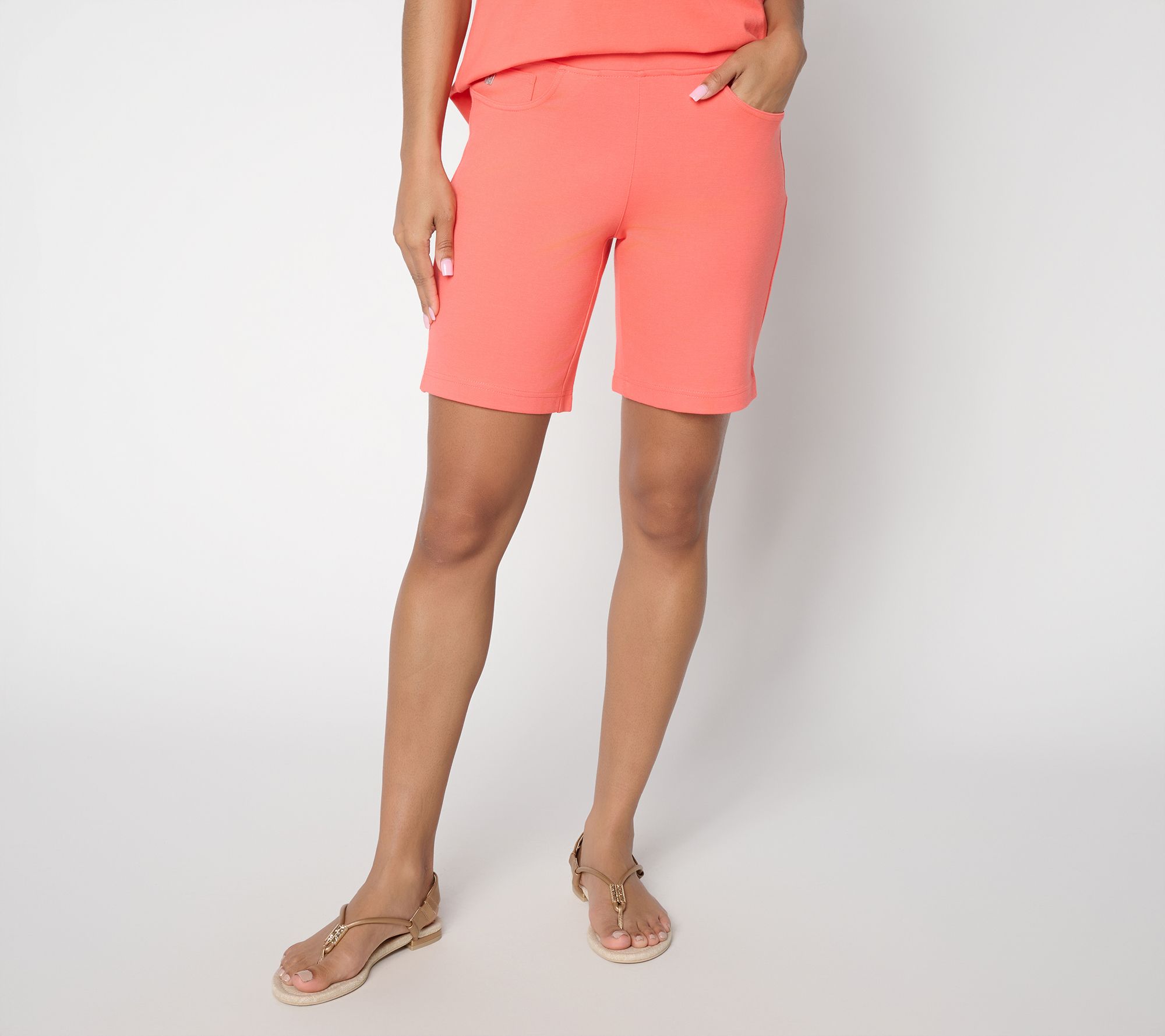 Belle by Kim Gravel Regular Ponte 5 Pocket 8" Short