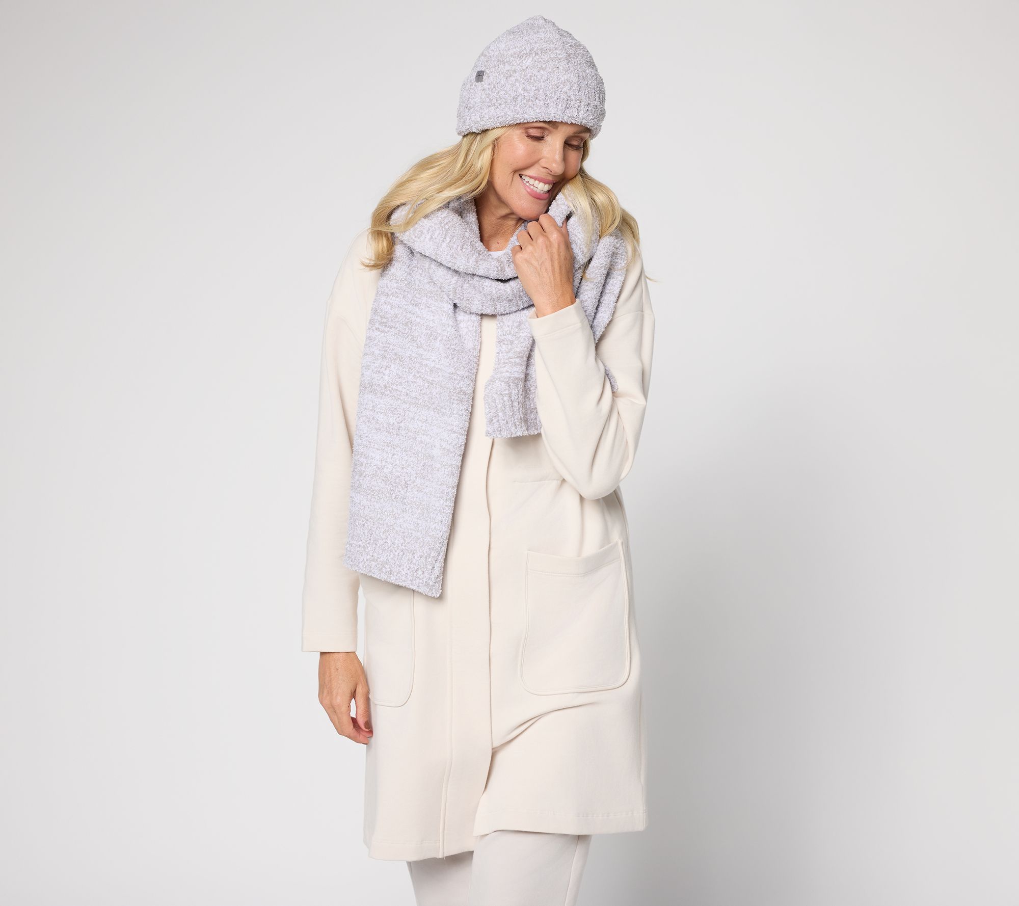 "As Is" Barefoot Dreams CozyChic Beanie and Scarf Set