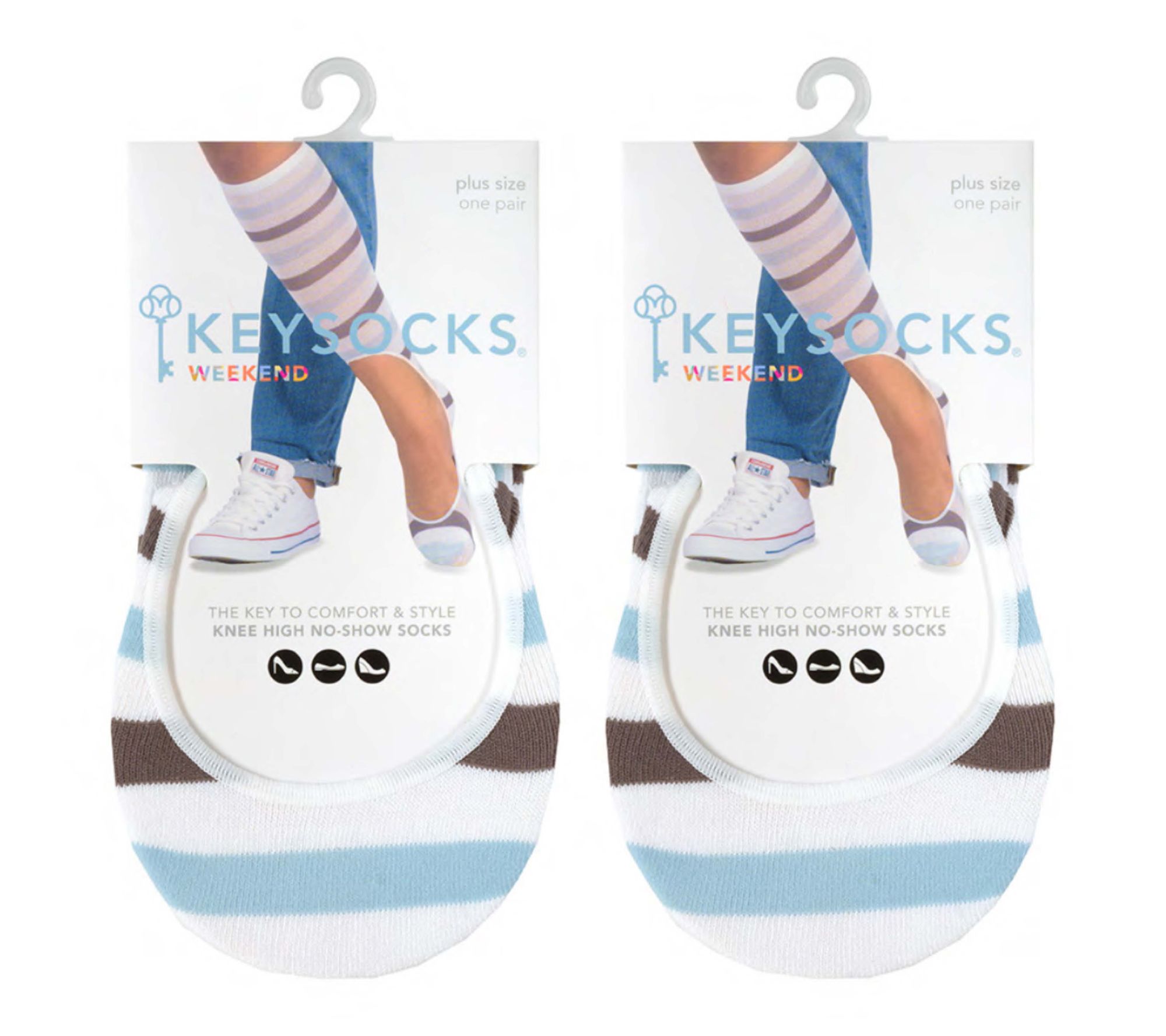 Keysocks Weekend S/2 Moisture Wicking Knee High No-Show Socks