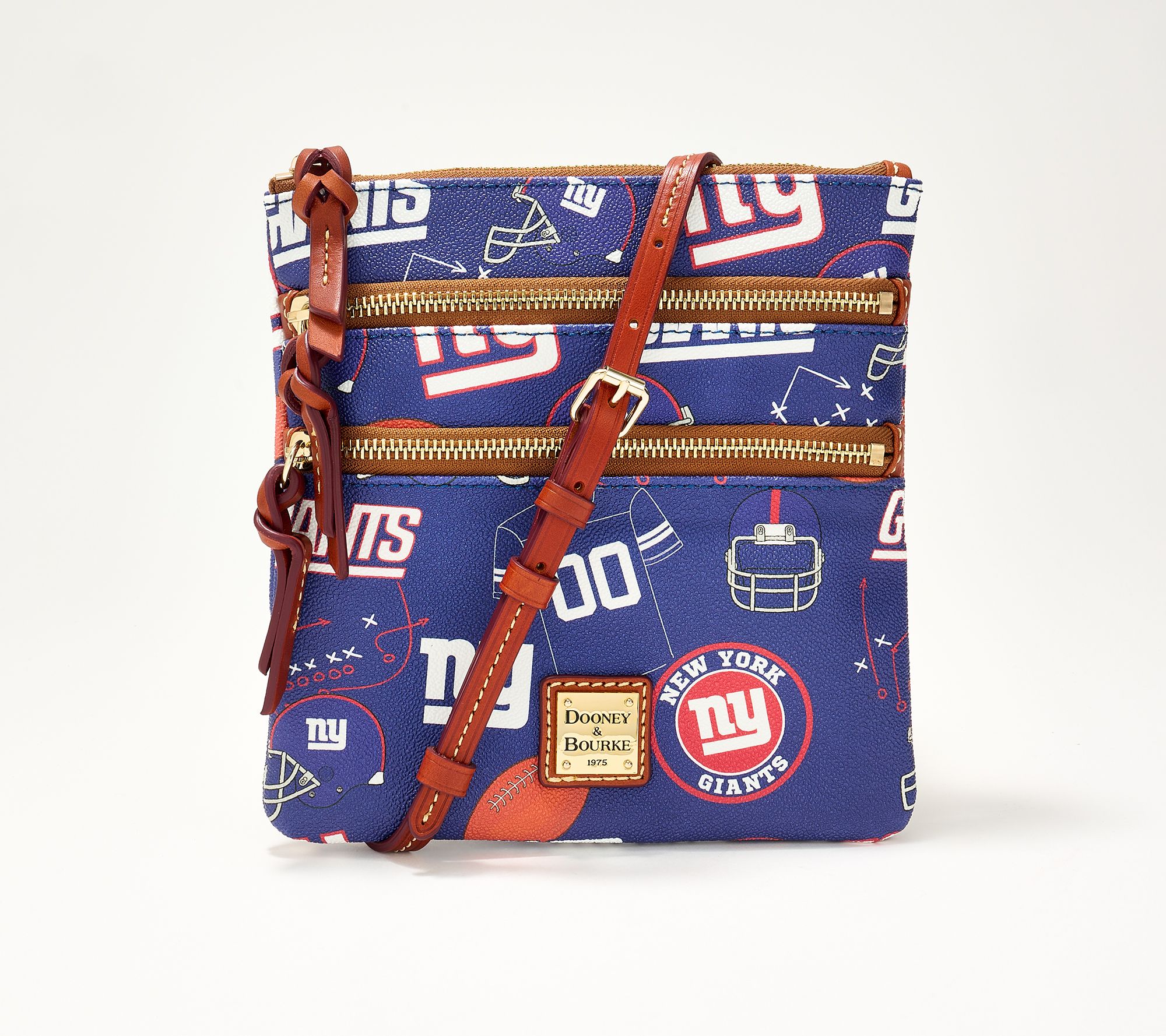  Dooney & Bourke Coated Cotton NFL Triple Zip Crossbody