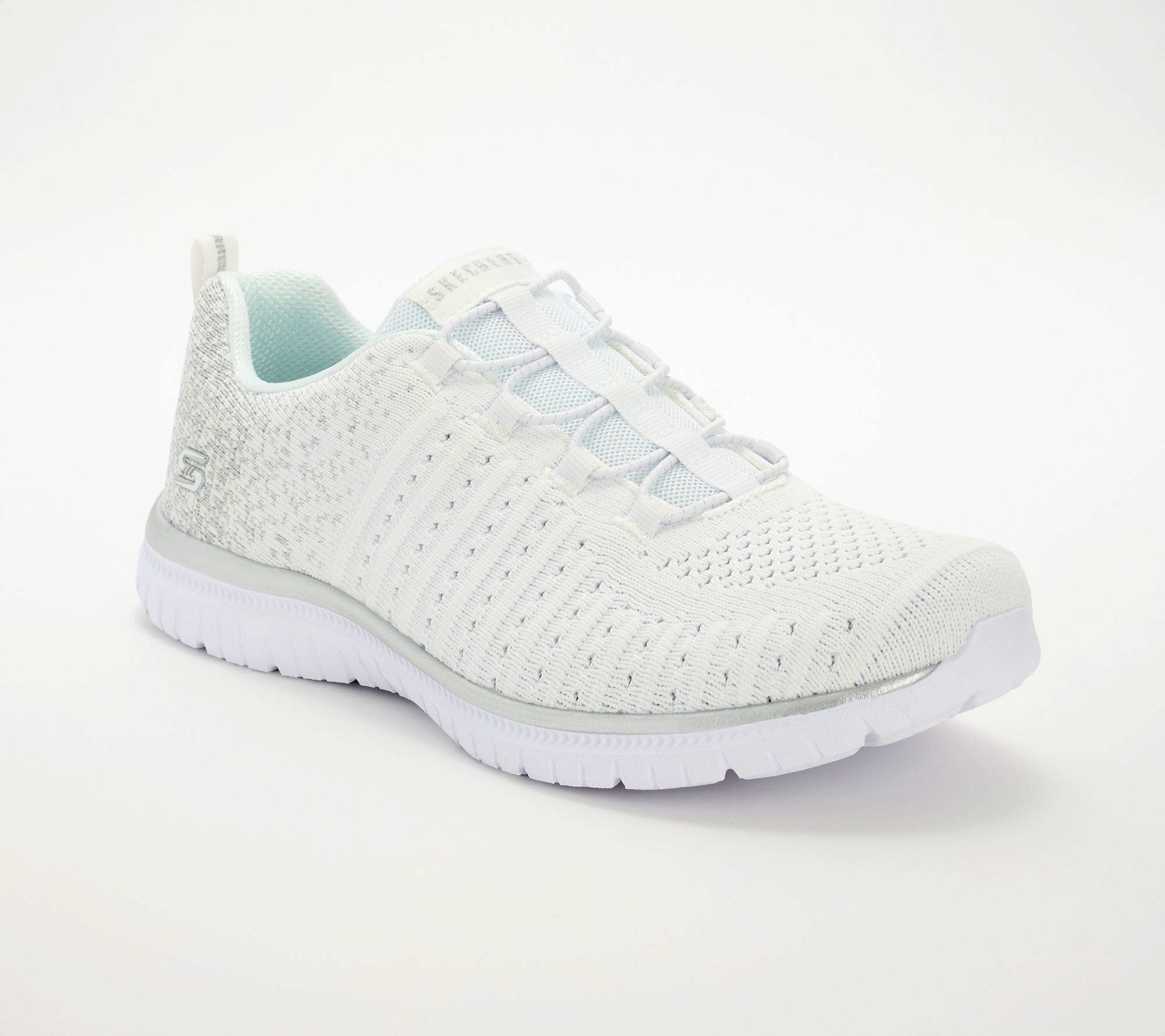 "As Is" Skechers Virtue Vegan Washable Knit Bungee Sneakers-Lucent