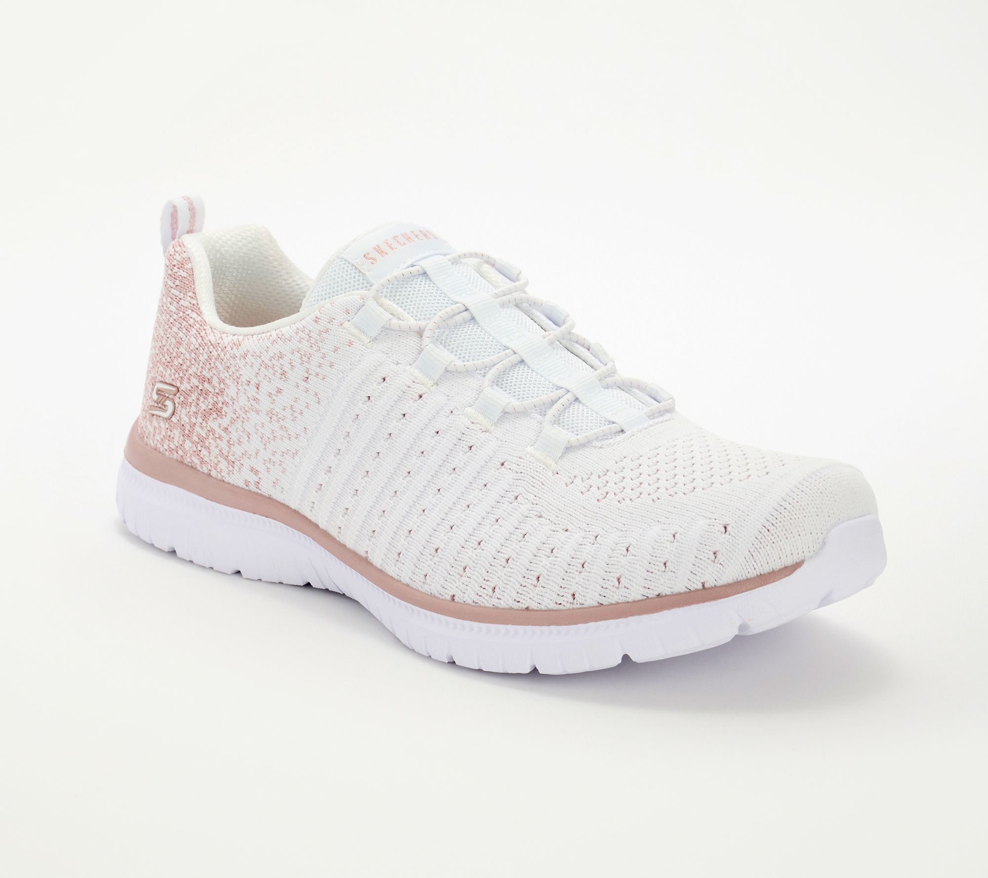 "As Is" Skechers Virtue Vegan Washable Knit Bungee Sneakers-Lucent