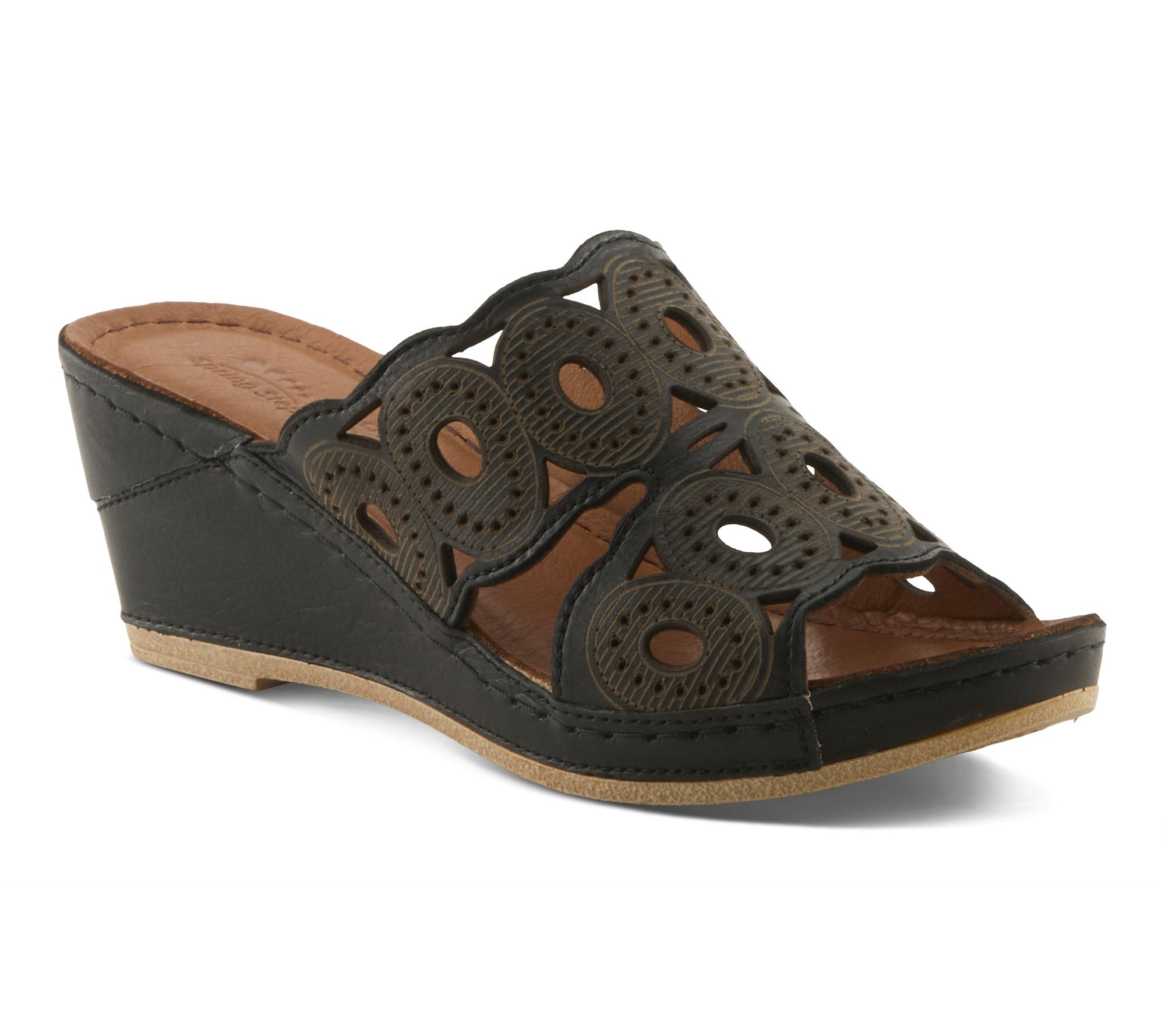 Spring Step Leather Wedge Sandal - Labarnas