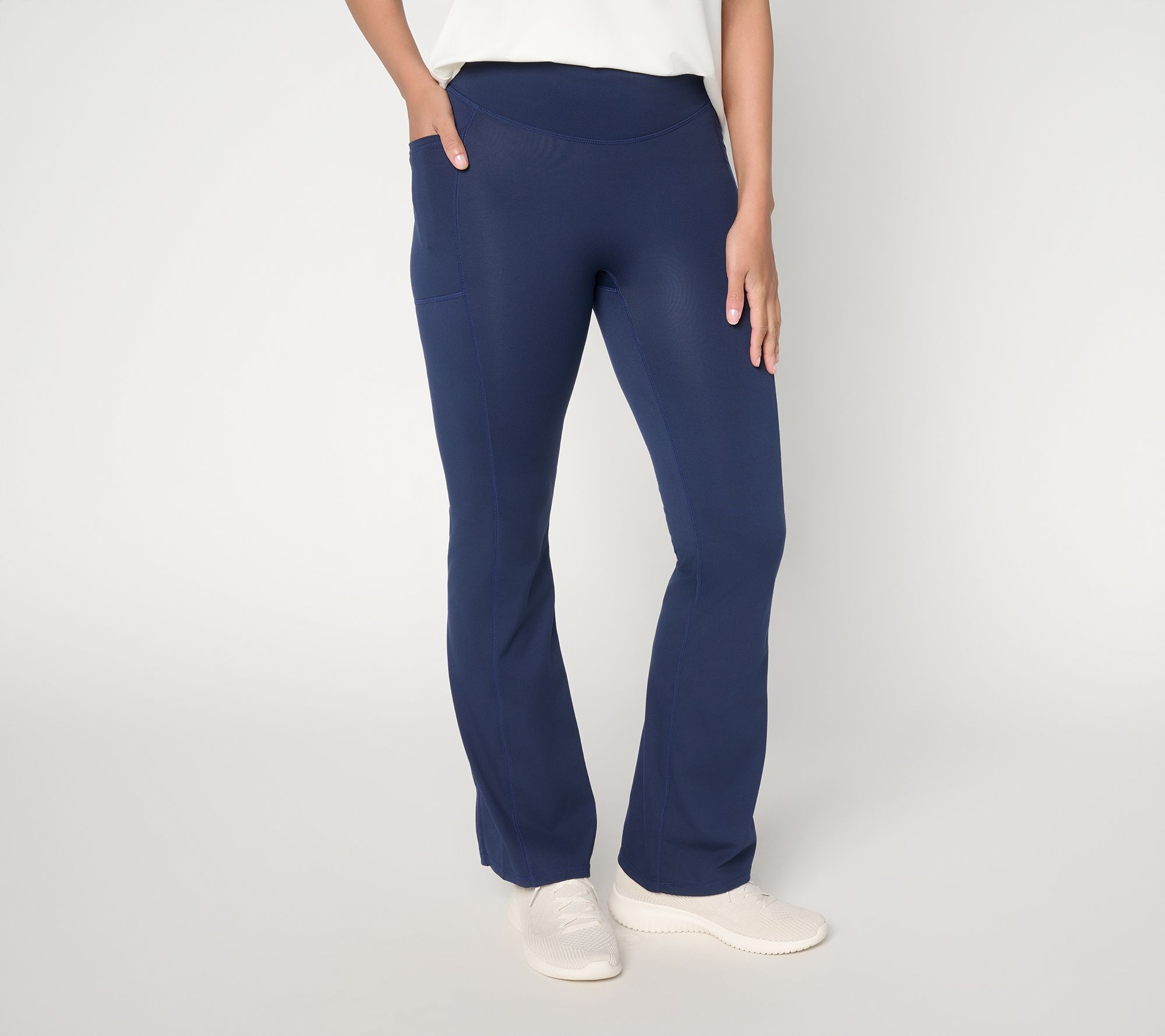 "As Is" AnyBody Petite Peached Bootcut Full Length Legging