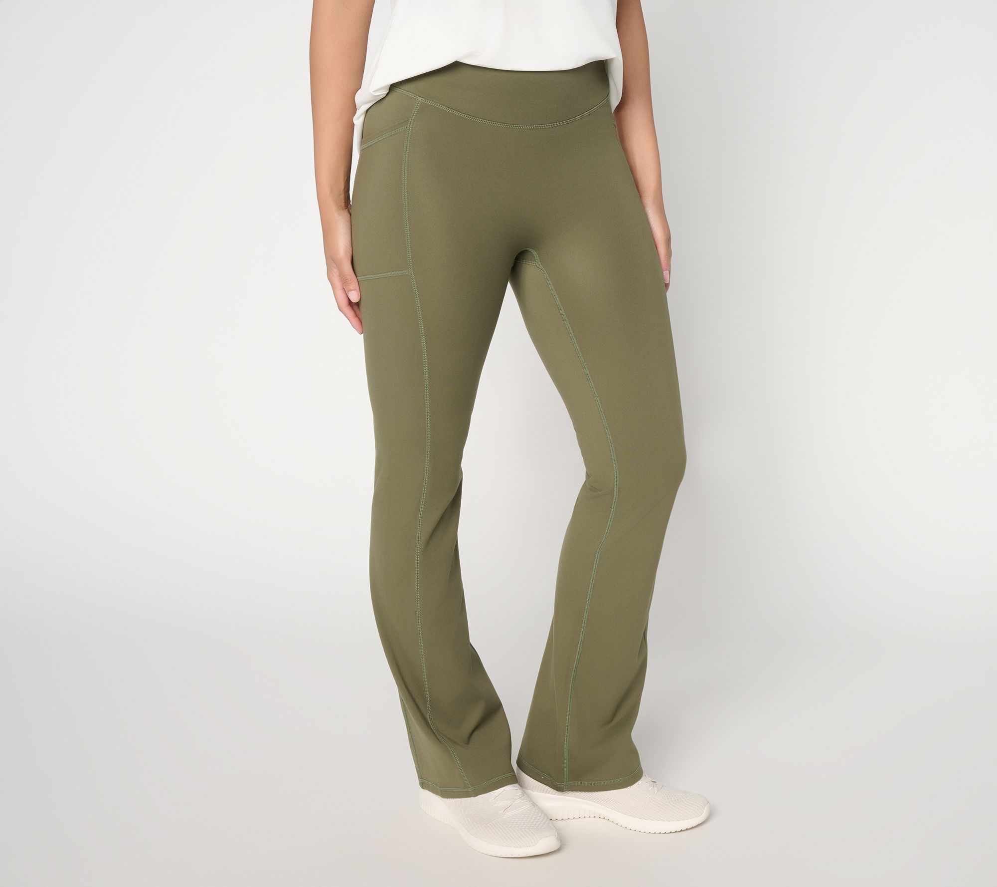 "As Is" AnyBody Petite Peached Bootcut Full Length Legging