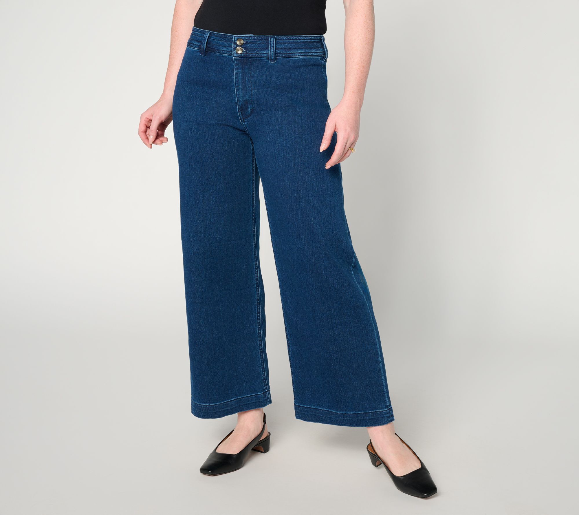 "As Is" Seven7 Jeans Stretch Terry Wide Leg Pants - Outlaw