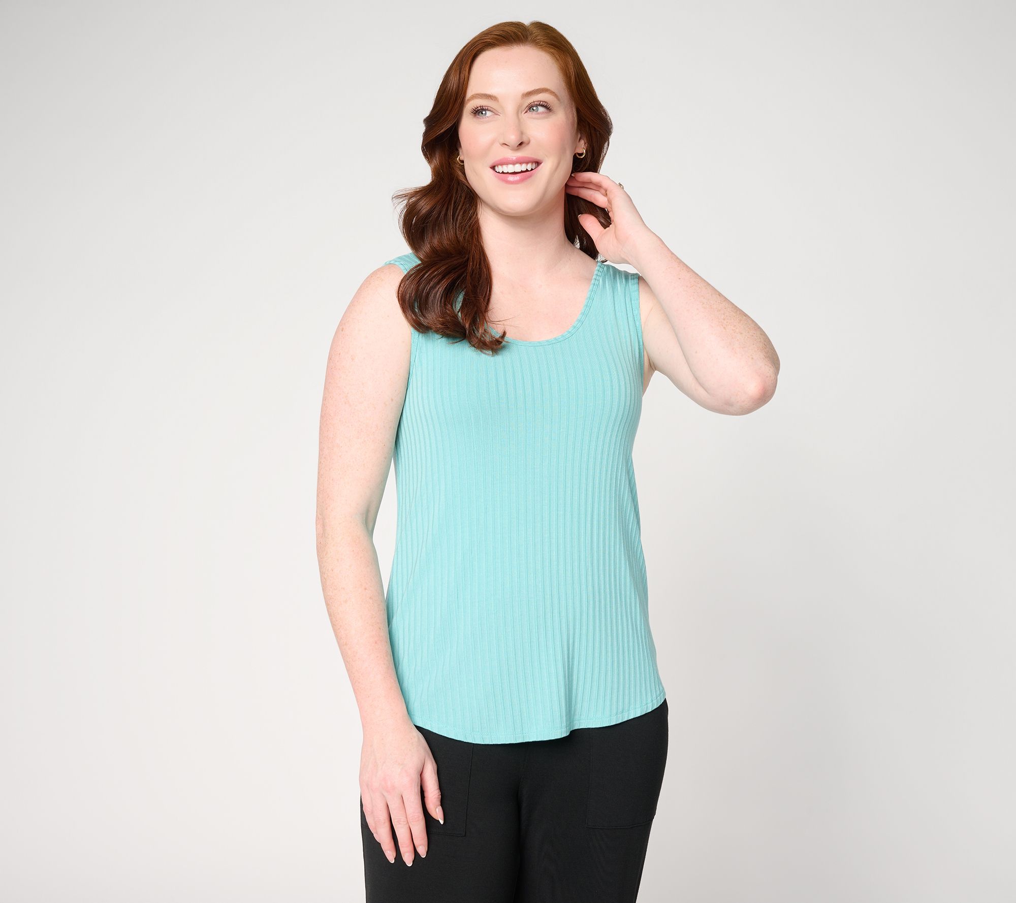 "As Is" AnyBody Radiant Rib Knit Fitted Tank with Support System
