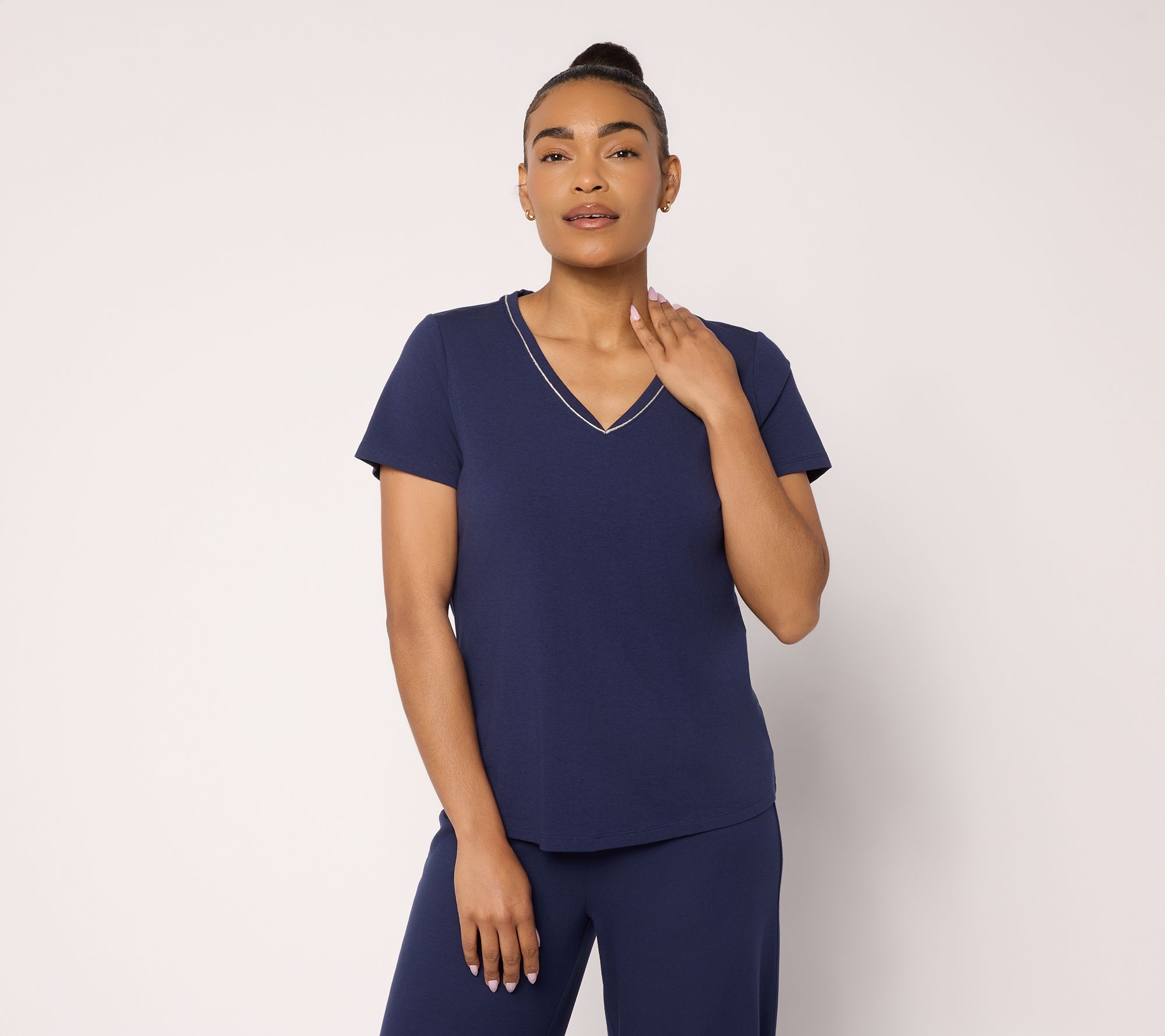 "As Is" BEAUTIFUL by Lawrence Zarian Classic Knit V-Neck Top
