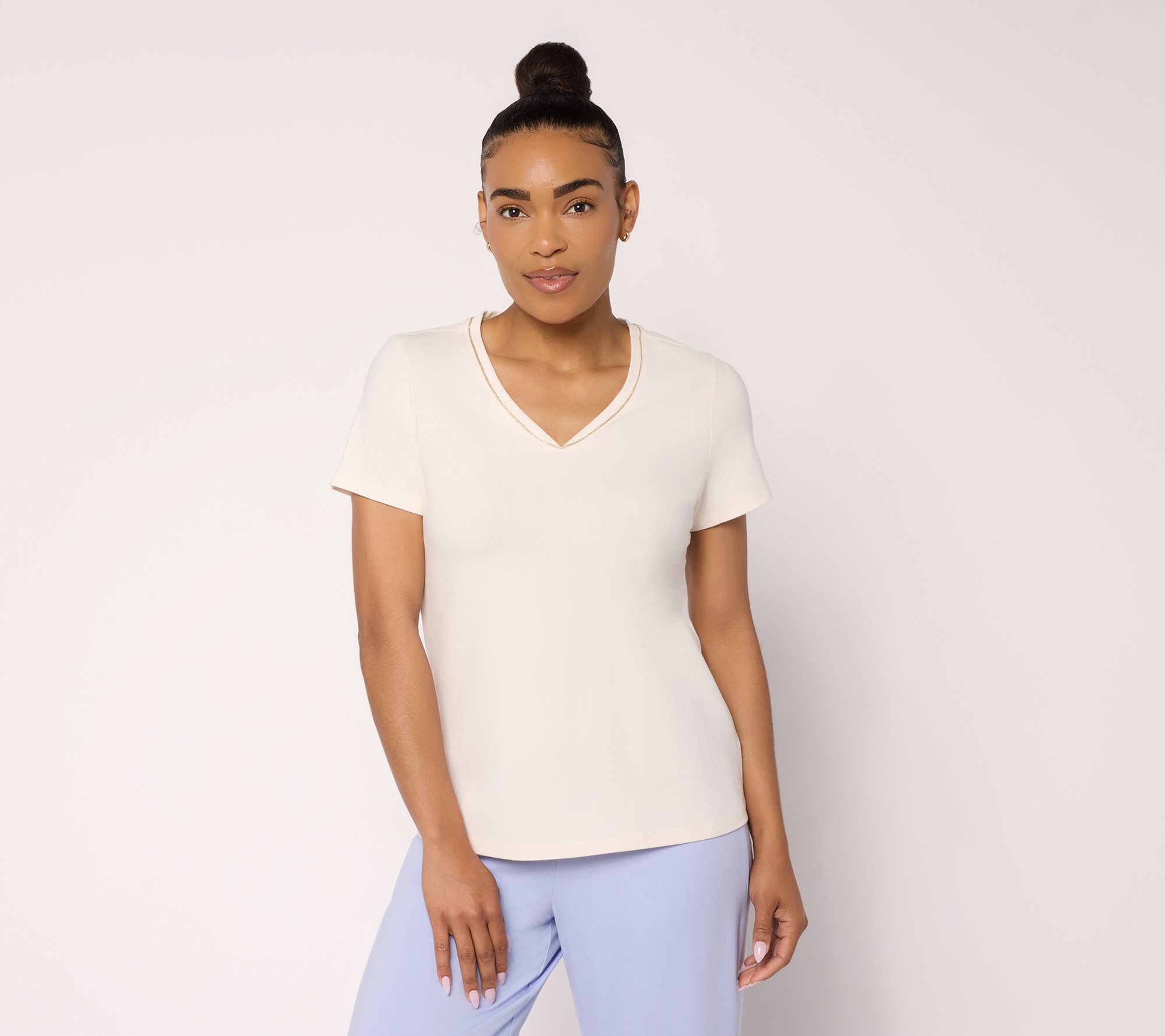 "As Is" BEAUTIFUL by Lawrence Zarian Classic Knit V-Neck Top