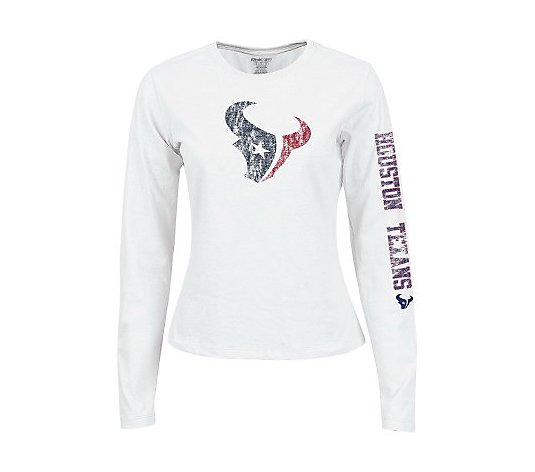 NFL Houston Texans Women's Long Sleeve Giant Logo T-Shirt 