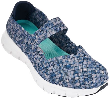 techo Th fin de semana As Is" Skechers Woven Mary Janes with Memory Foam - Good Vibes - QVC.com