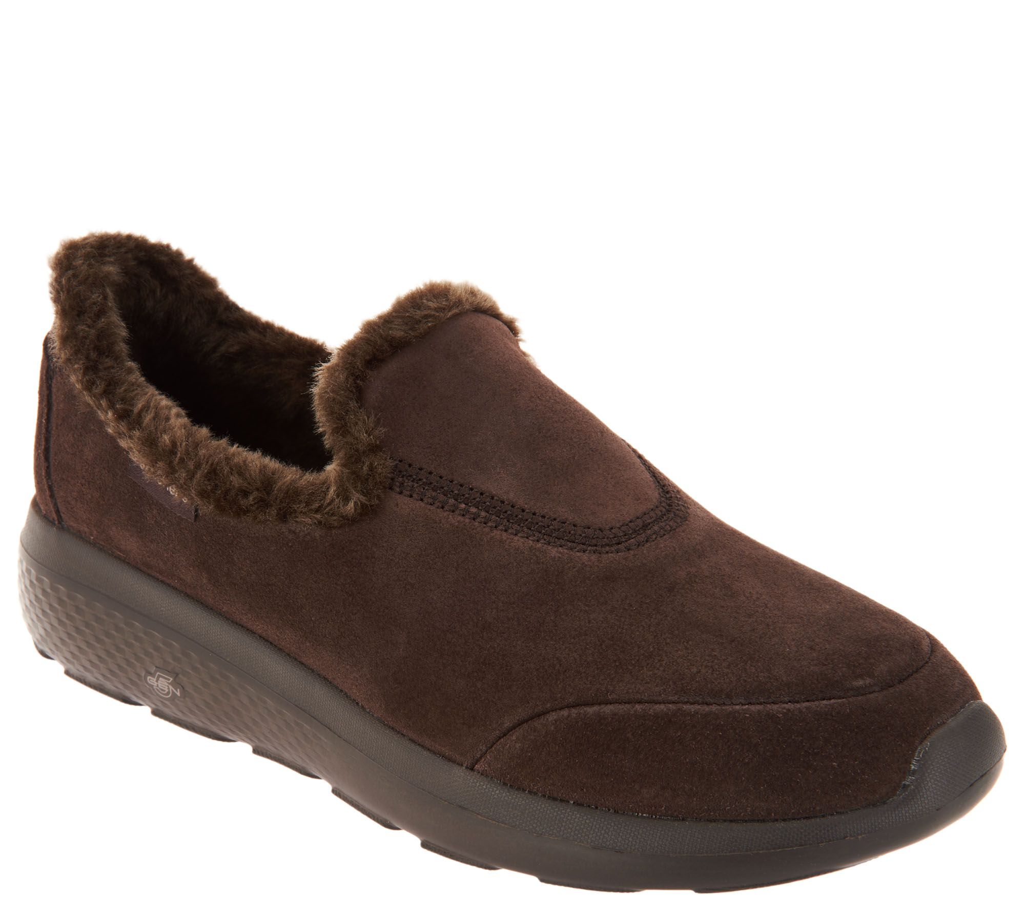 skechers gowalk suede clogs with faux fur lining