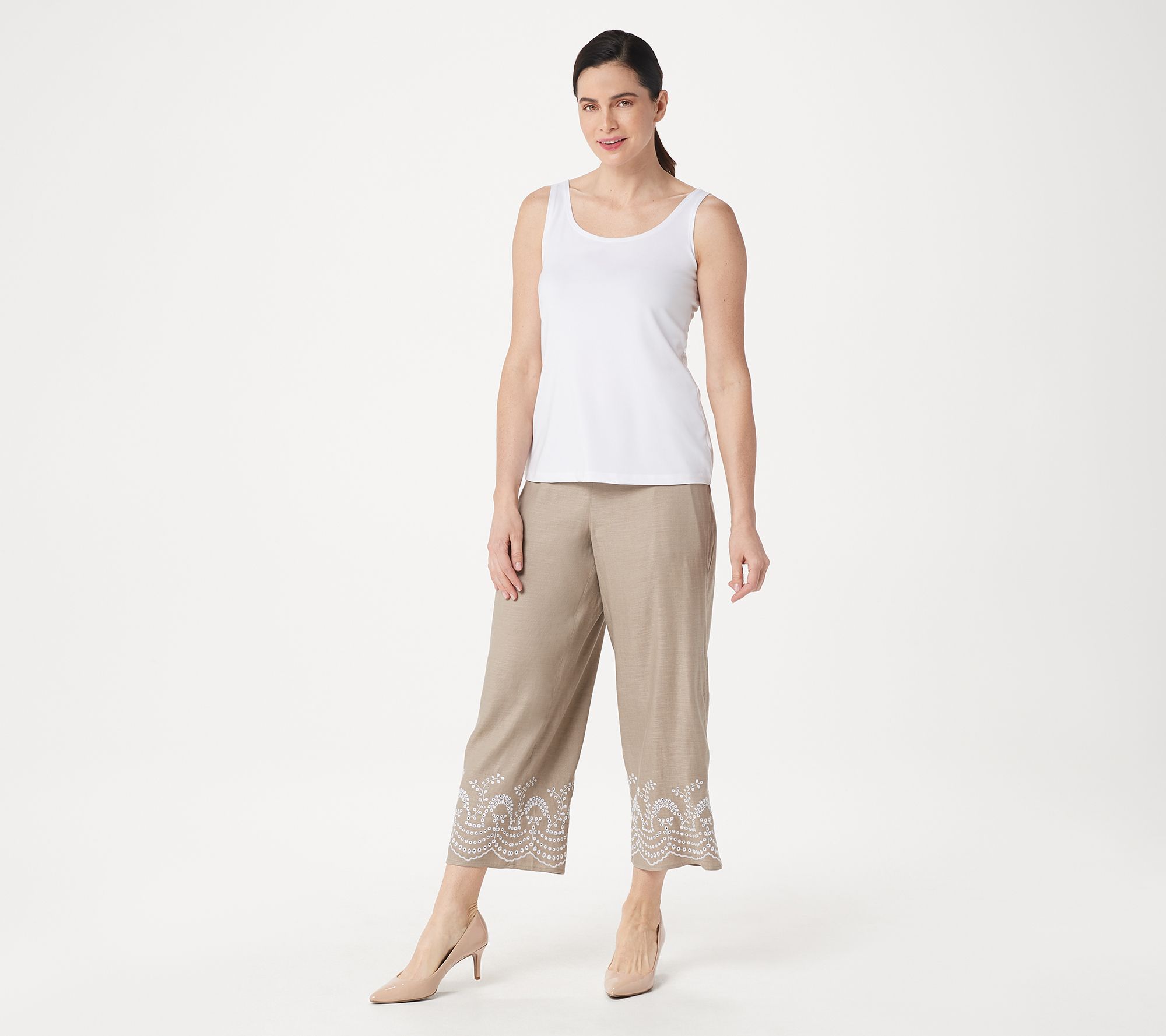 qvc susan graver liquid knit crop pants