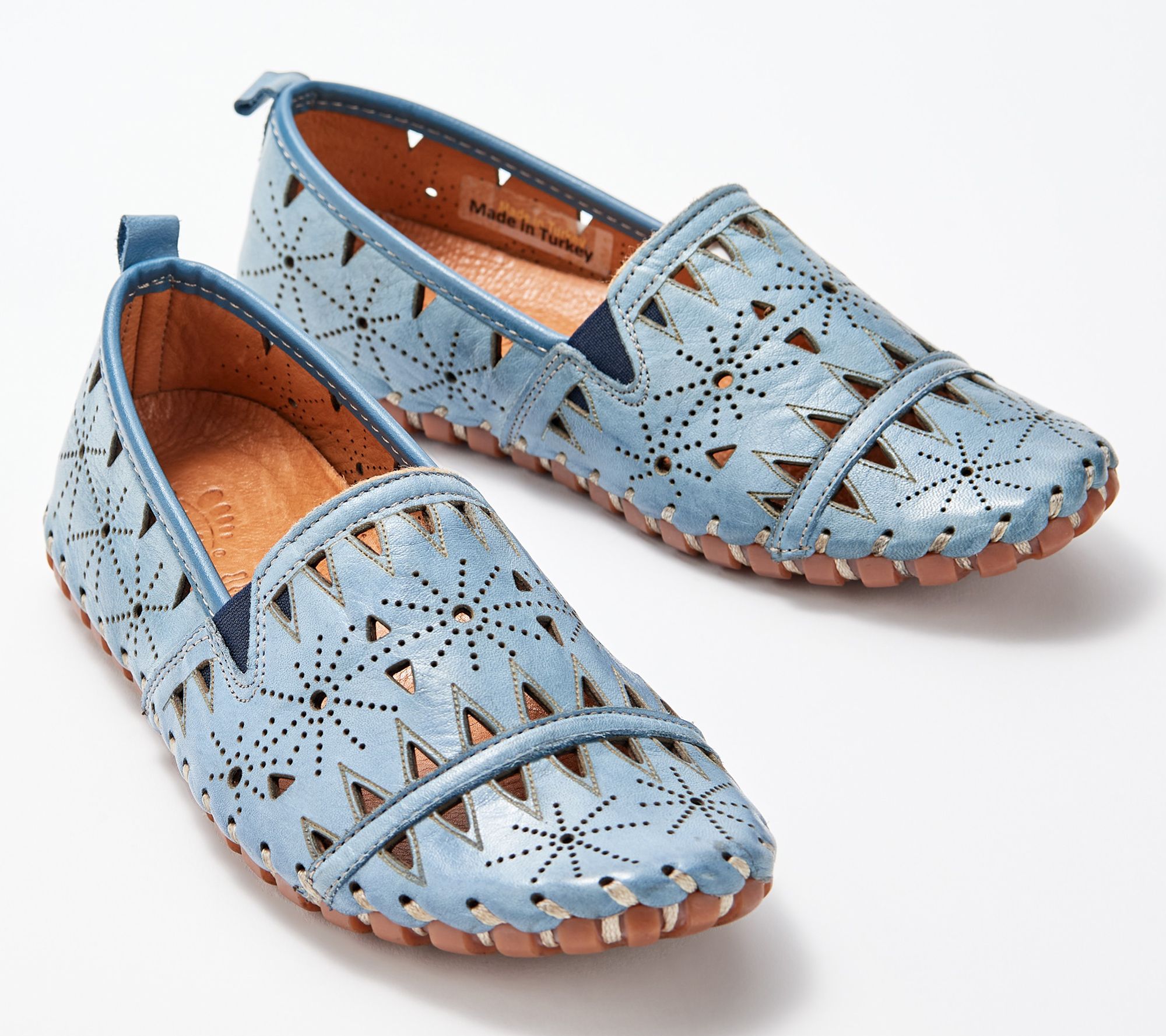 Spring Step Leather Perforated Slip-On Shoes- Fusaro - Qvc.Com