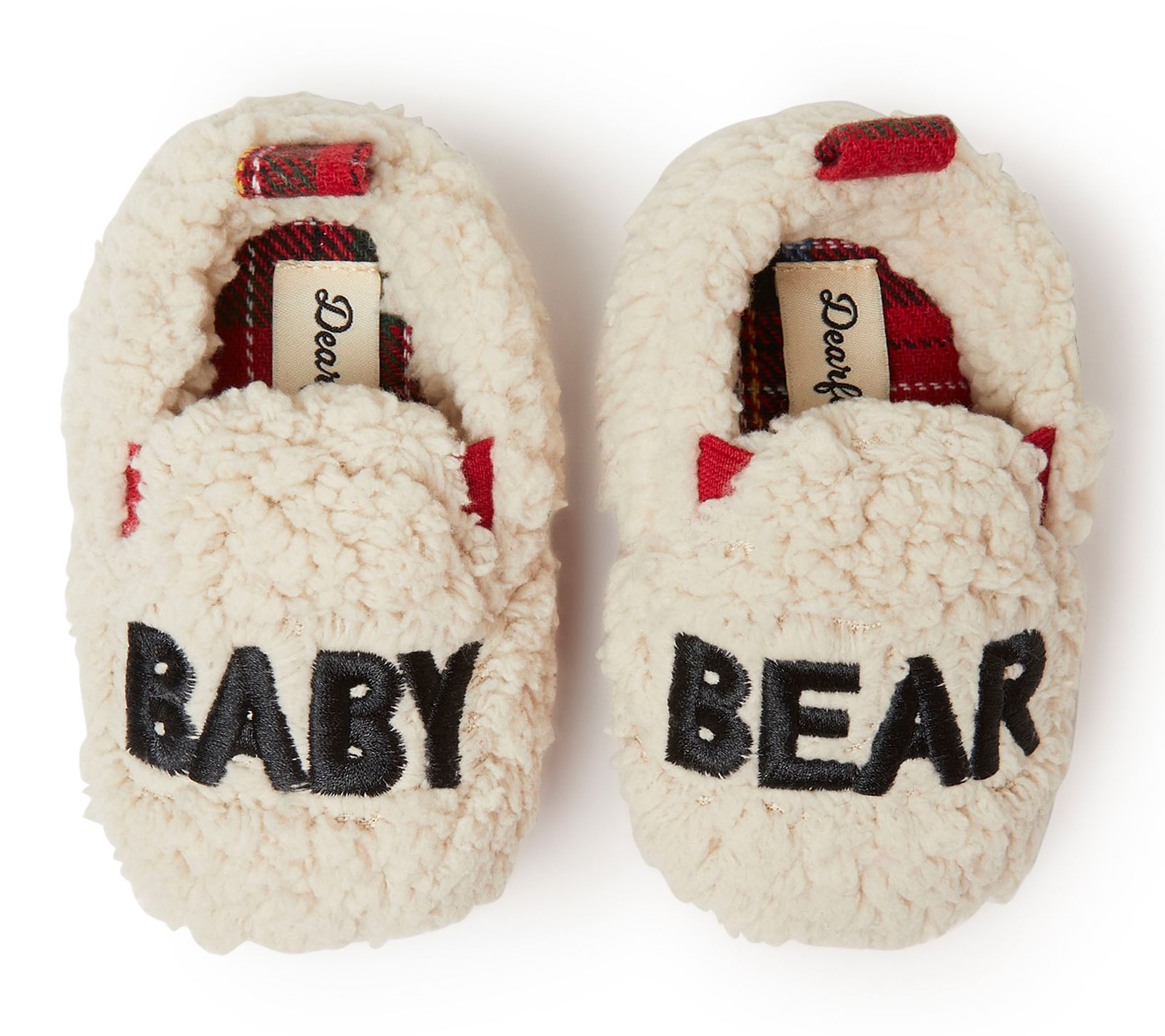 baby bear plaid slippers