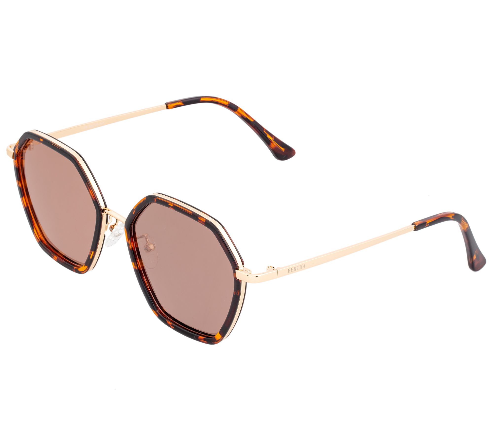 Bertha Polarized Hexagon Sunglasses - Ariana