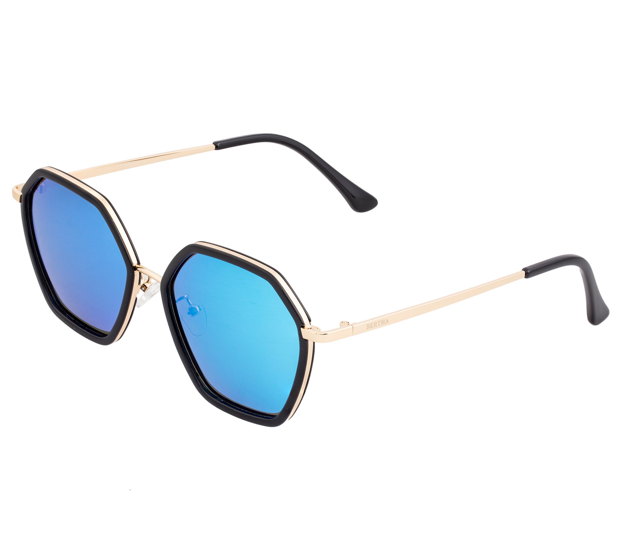 Bertha Polarized Hexagon Sunglasses - Ariana