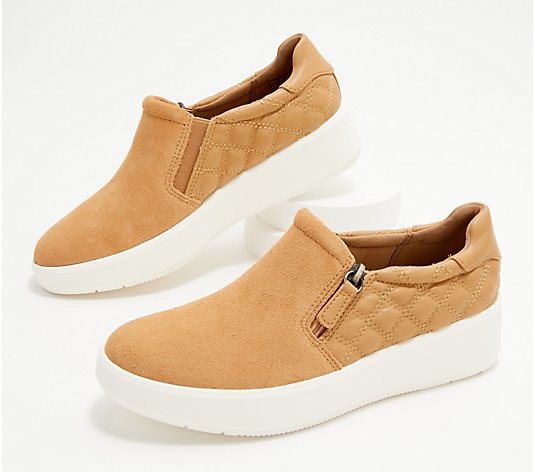 Clarks Collection Quilted Slip-On Sneakers - Layton Step