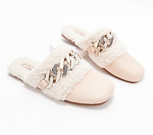 Kelsi Dagger Cozy Mules with Chain Detail -Washer