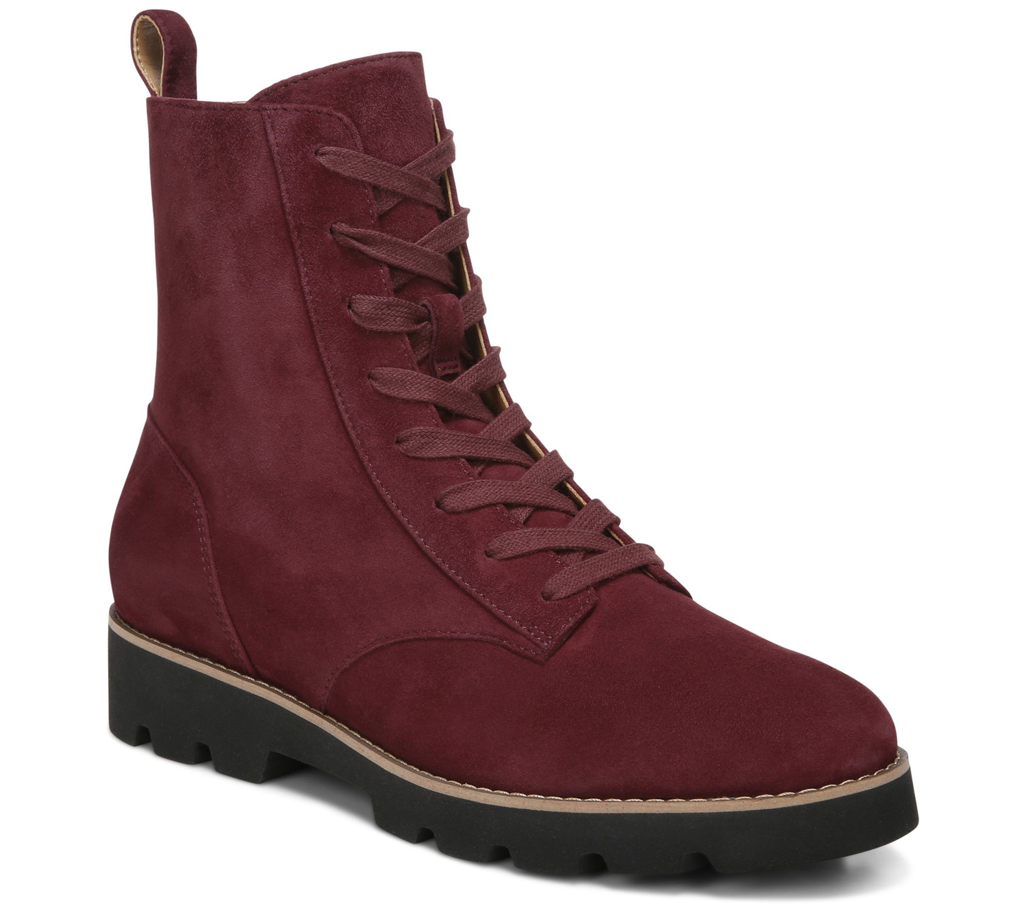 maroon lace up boots