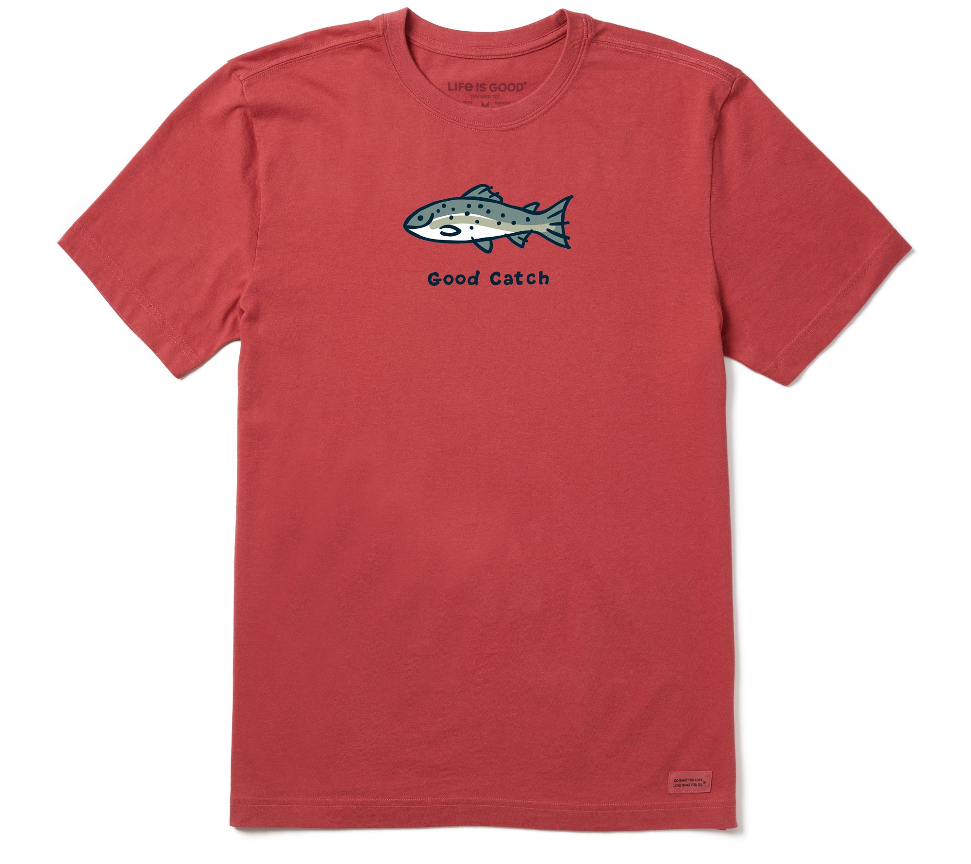 Life is Good Men's Faded Red Good Catch CrusherTee