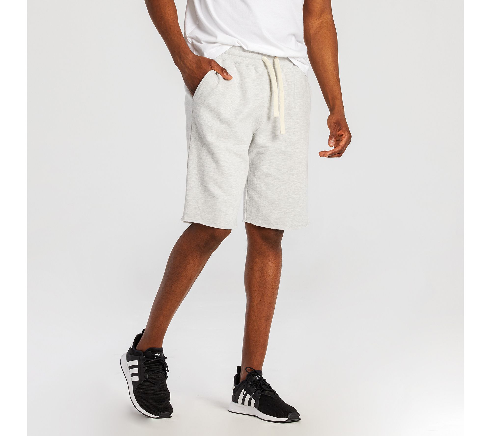 Life is Good Men's Light Heather Gray Simply Tre Fleece Short