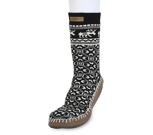 Gaahuu Womens Cuffed Pattern Slipper Socks