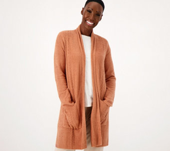 Barefoot Dreams CozyChic Lite Essential Cable Cardigan - A513603