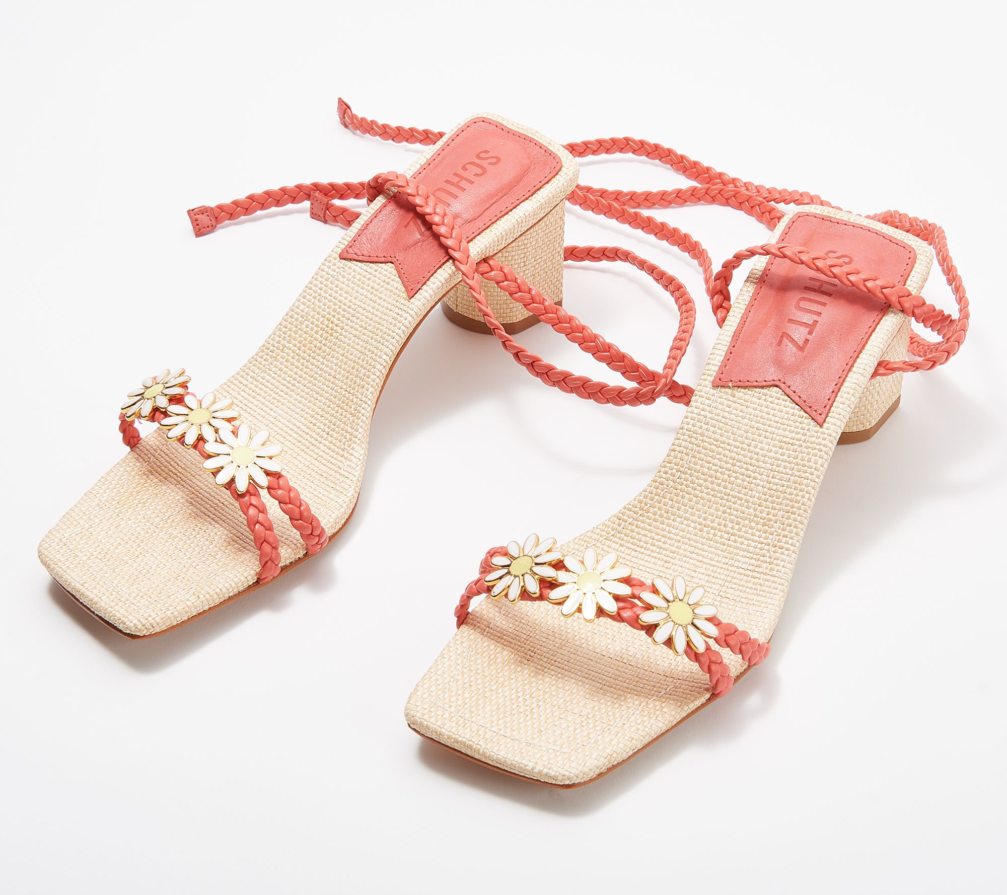 Schutz Floral Mid Heel Sandals - Hina